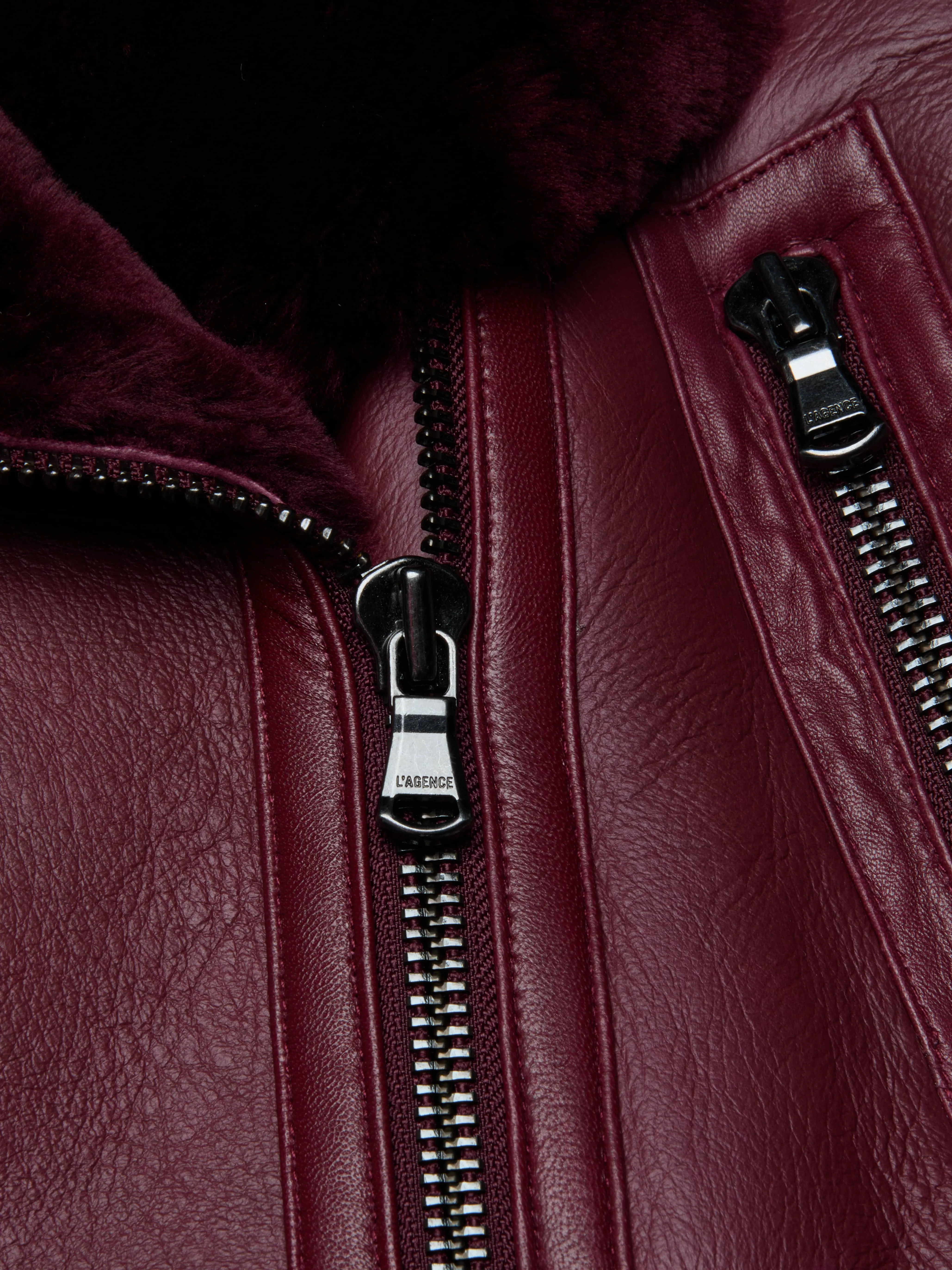 Pike Shearling Leather Jacket sold by L'AGENCE product image thumbnail 5