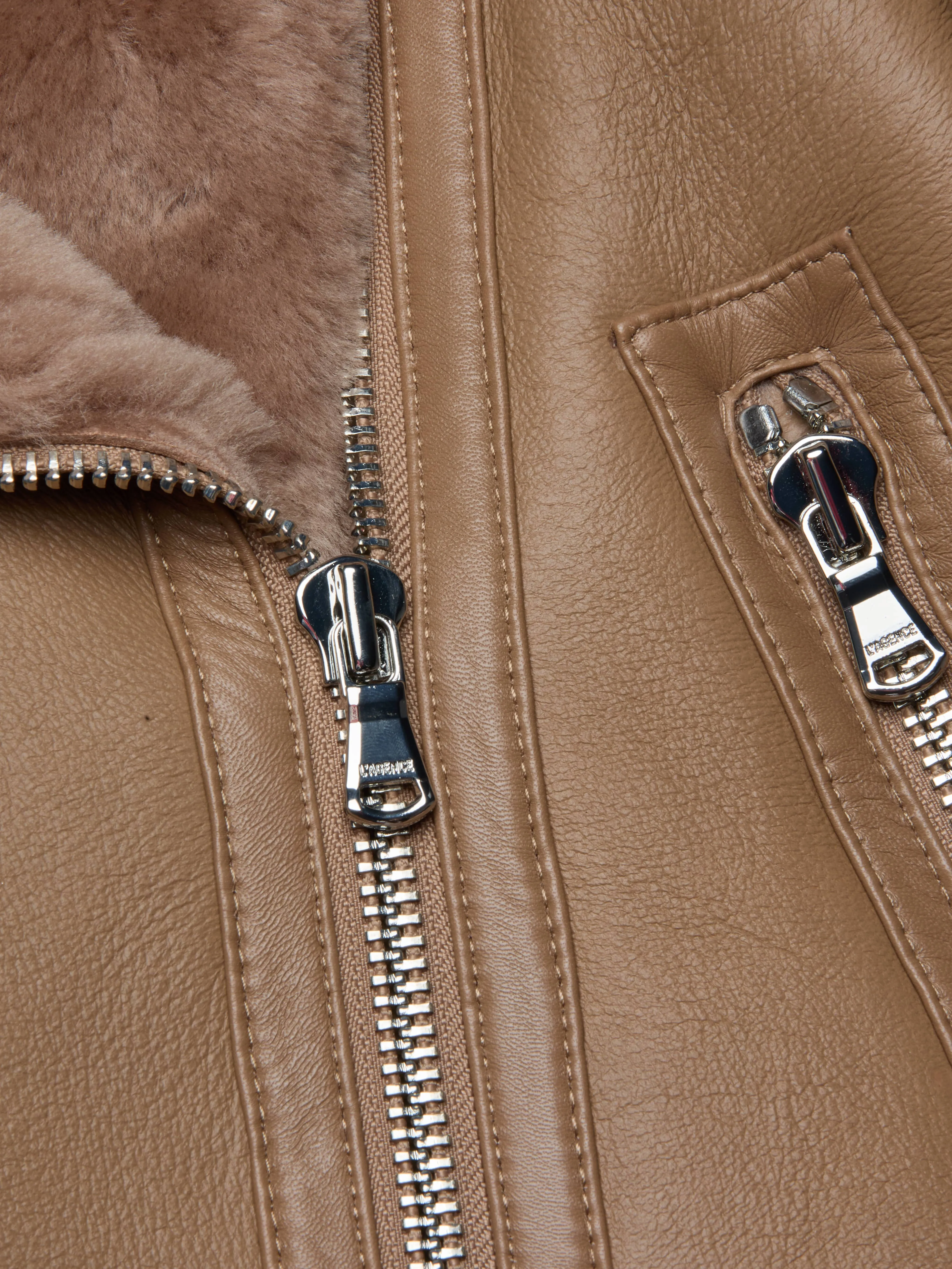 Pike Shearling Leather Jacket sold by L'AGENCE product image thumbnail 5