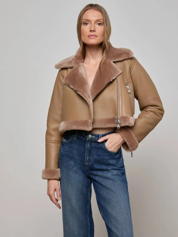 Pike Shearling Leather Jacket sold by L'AGENCE