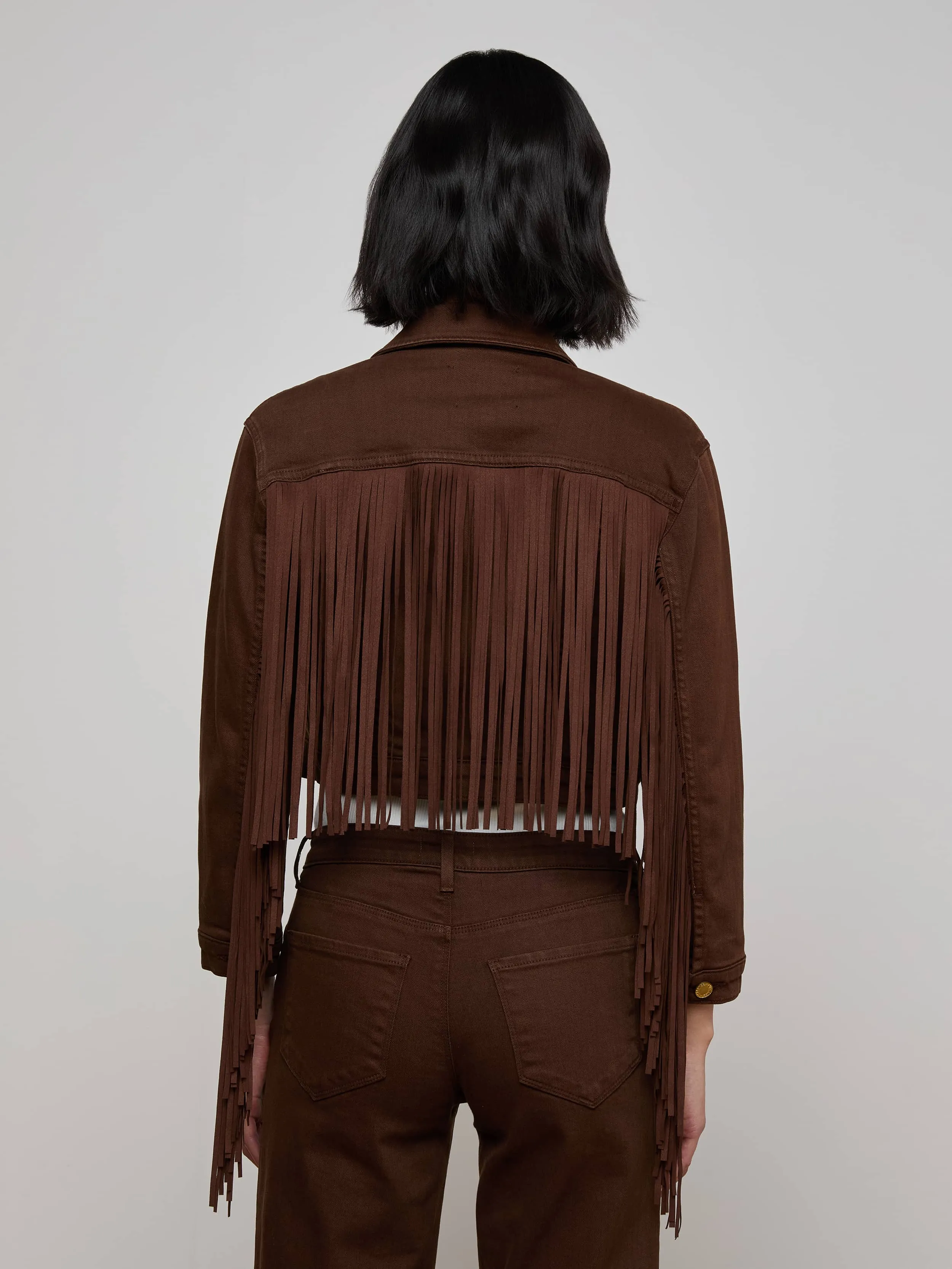 Koda Fringe Jean Jacket sold by L'AGENCE product image thumbnail 4