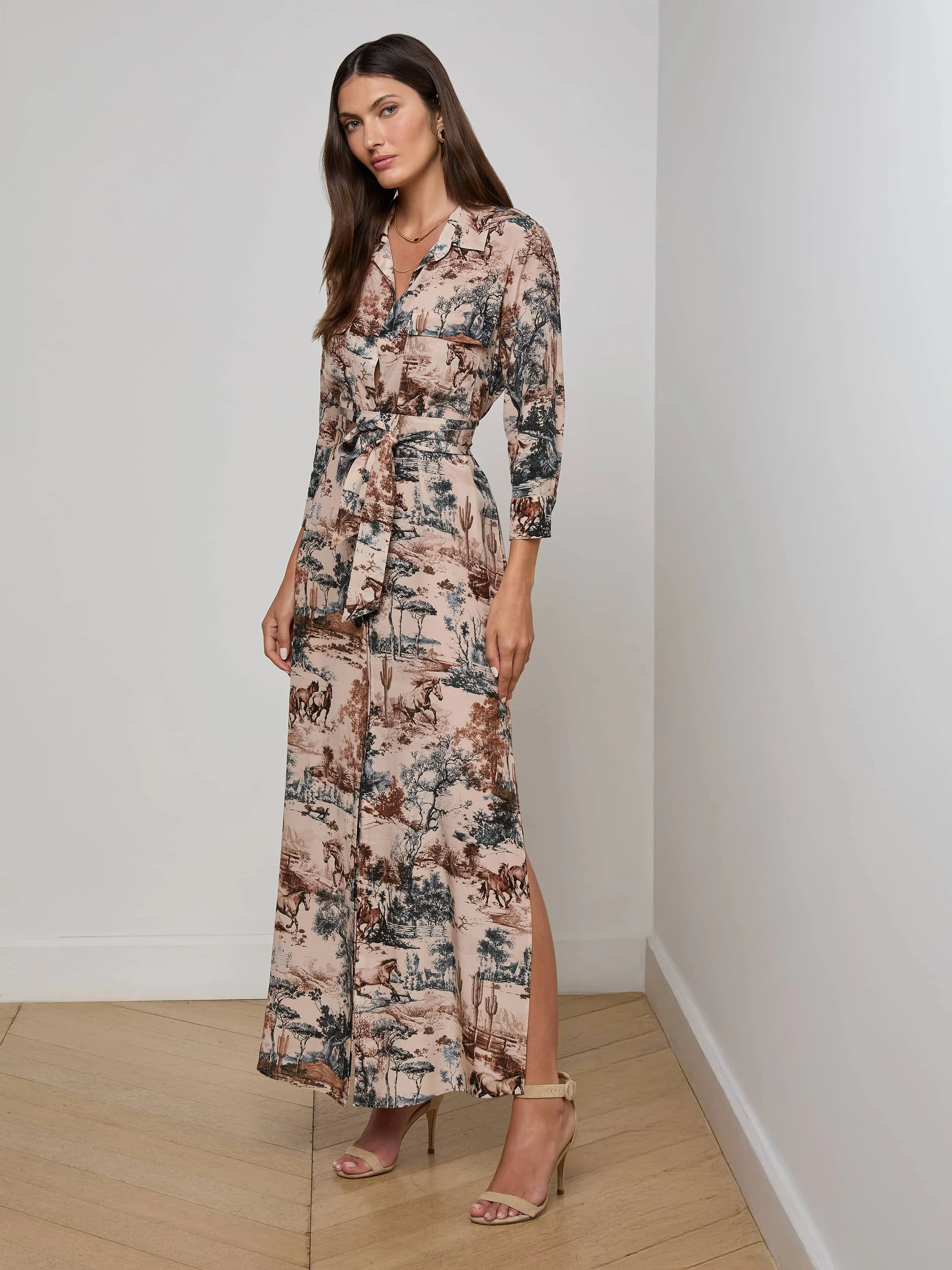 Cameron Silk Shirt Dress sold by L'AGENCE product image thumbnail 2