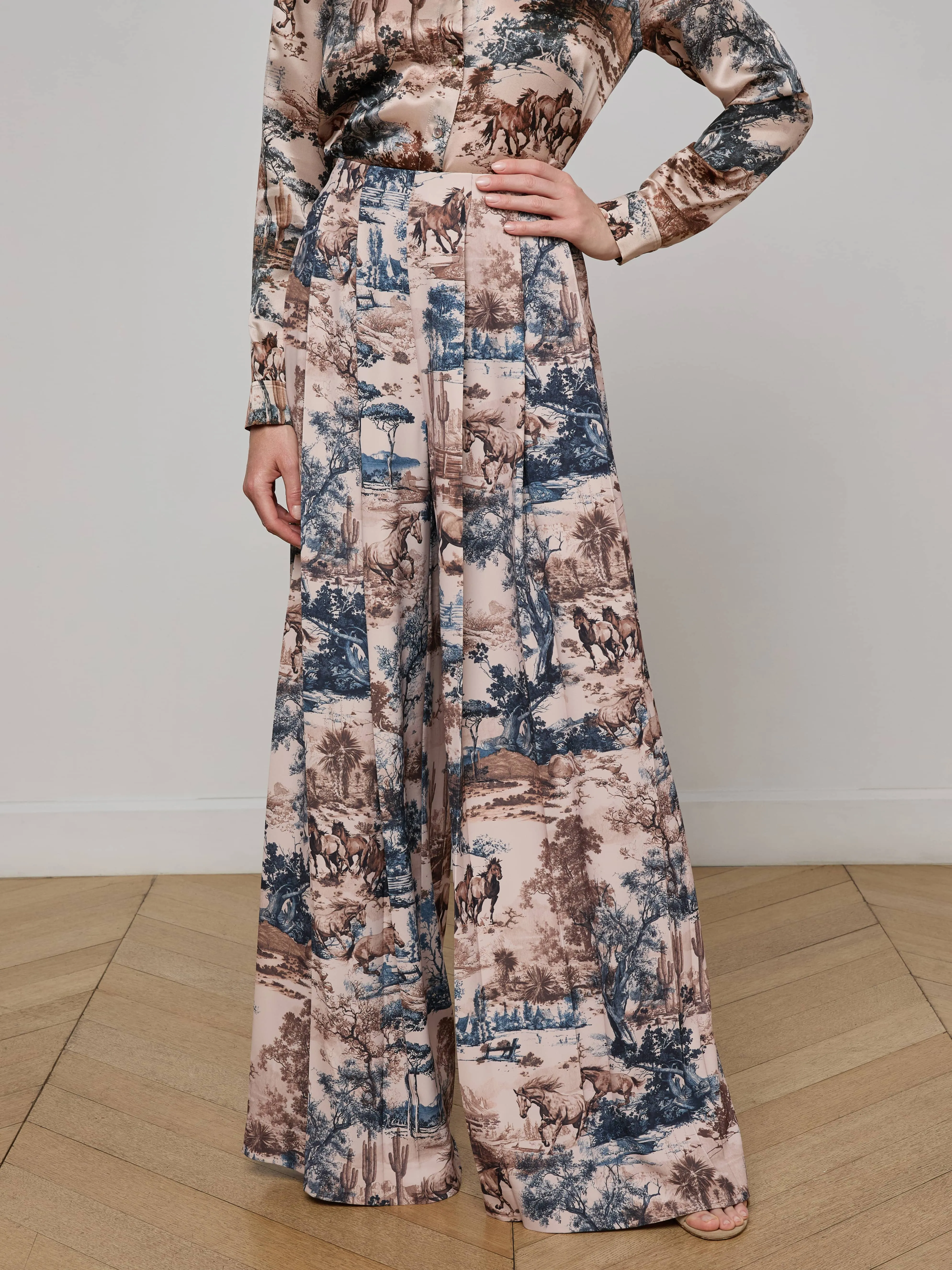 Nova Pleated Wide-Leg Pant sold by L'AGENCE product image thumbnail 2