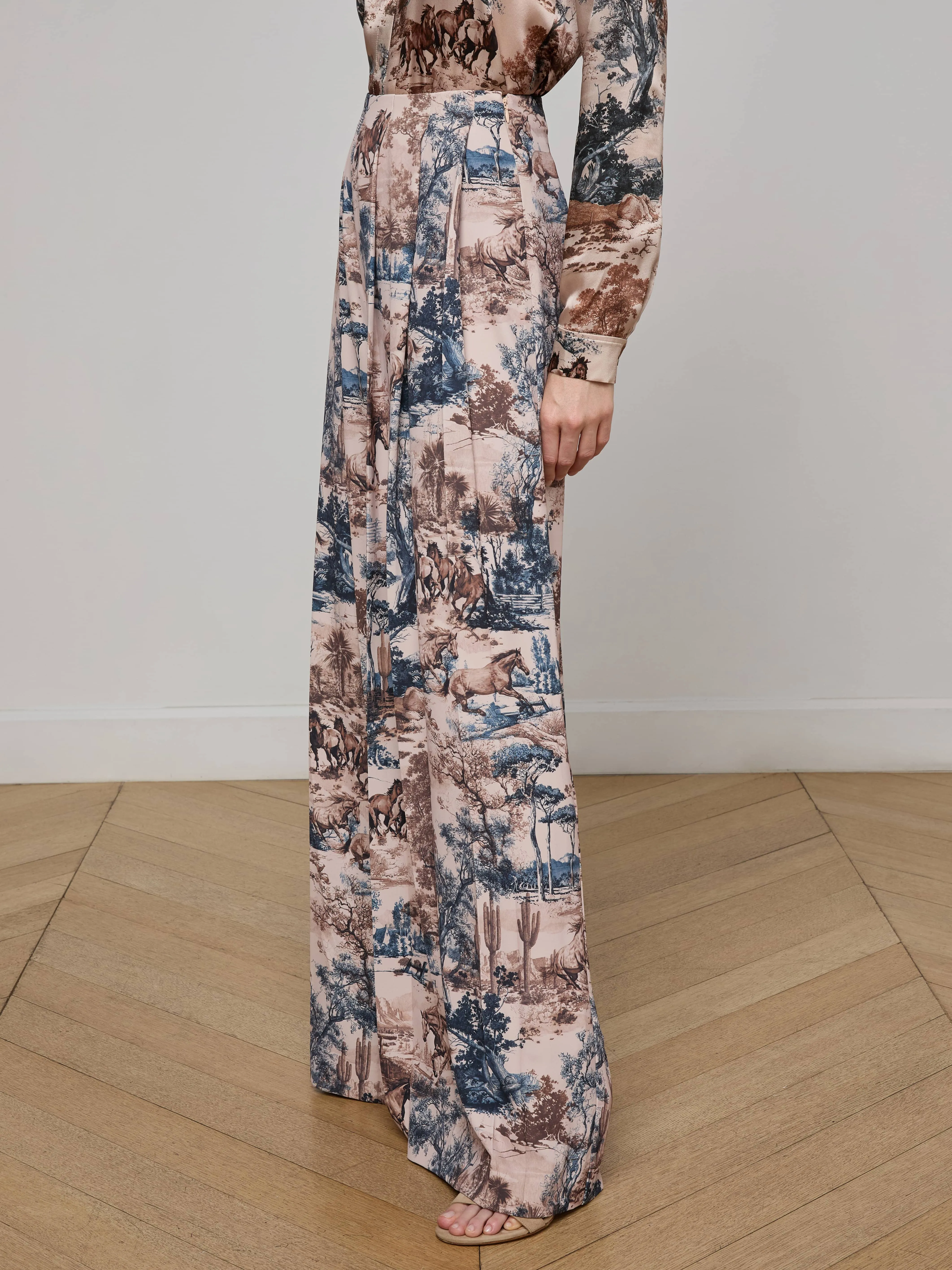 Nova Pleated Wide-Leg Pant sold by L'AGENCE product image thumbnail 3