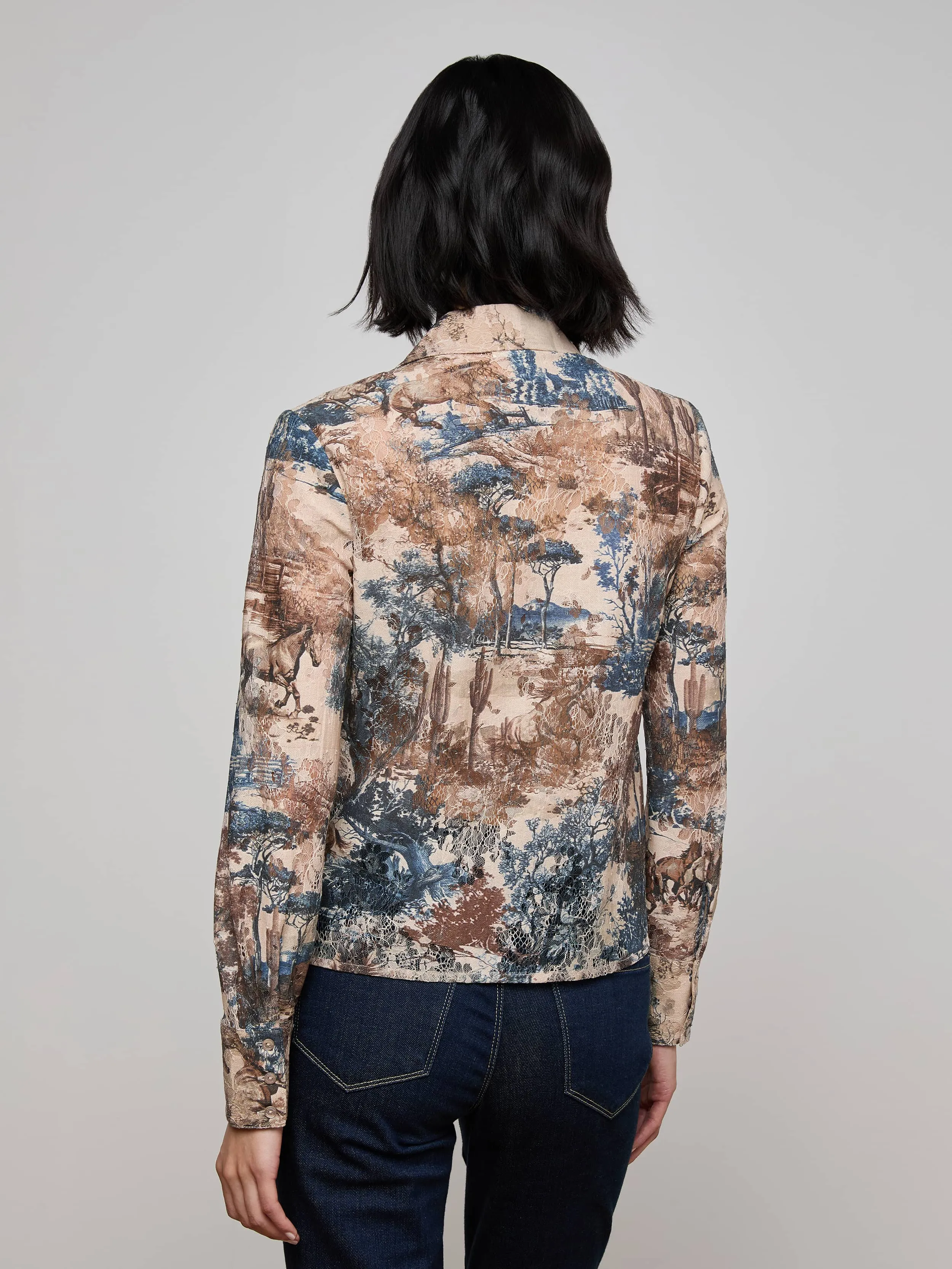 Maia Printed Lace Blouse sold by L'AGENCE product image thumbnail 4