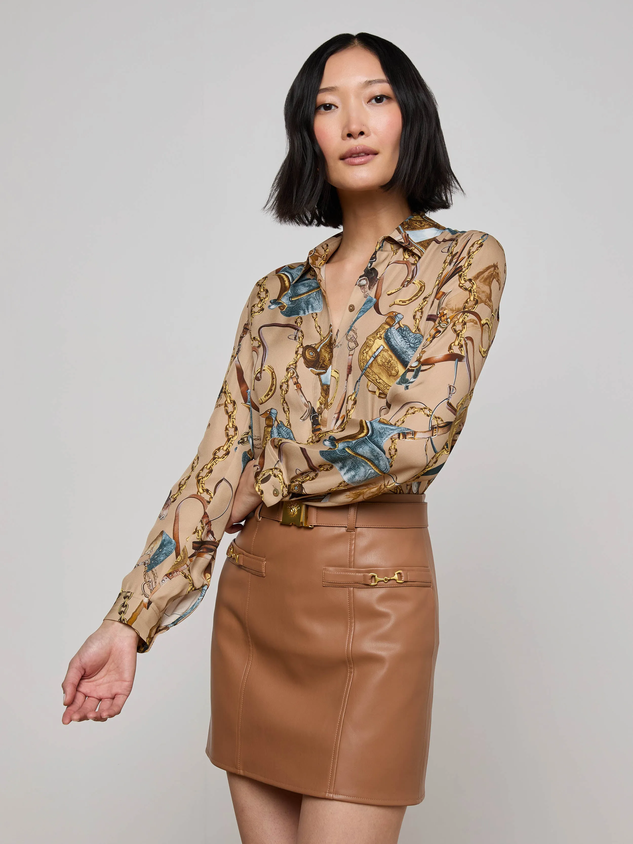 Nina Silk Blouse sold by L'AGENCE product image thumbnail 2