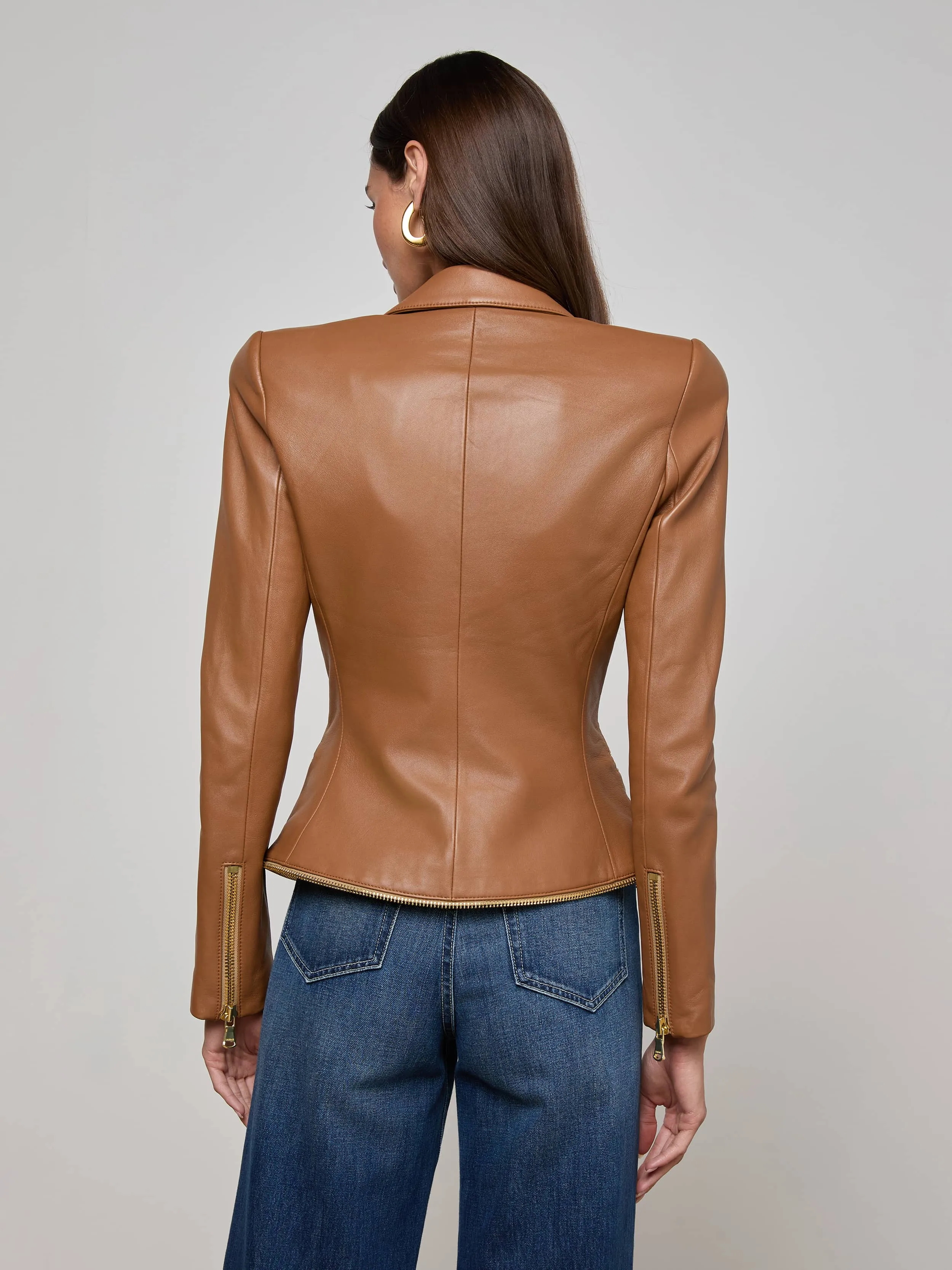 Ottilie Leather Blazer sold by L'AGENCE product image thumbnail 4