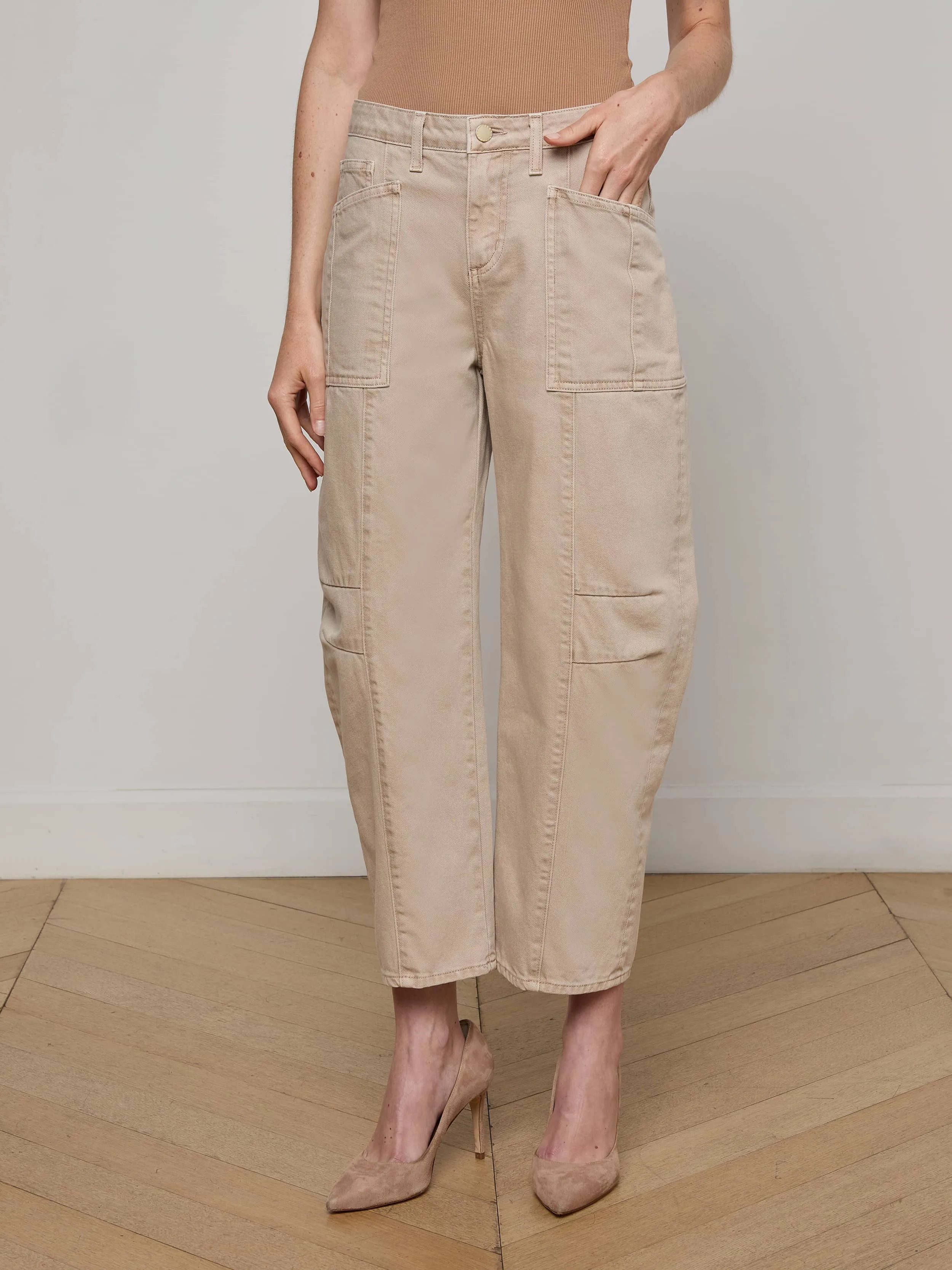 Cody Cropped Barrel-Leg Jean sold by L'AGENCE product image thumbnail 2