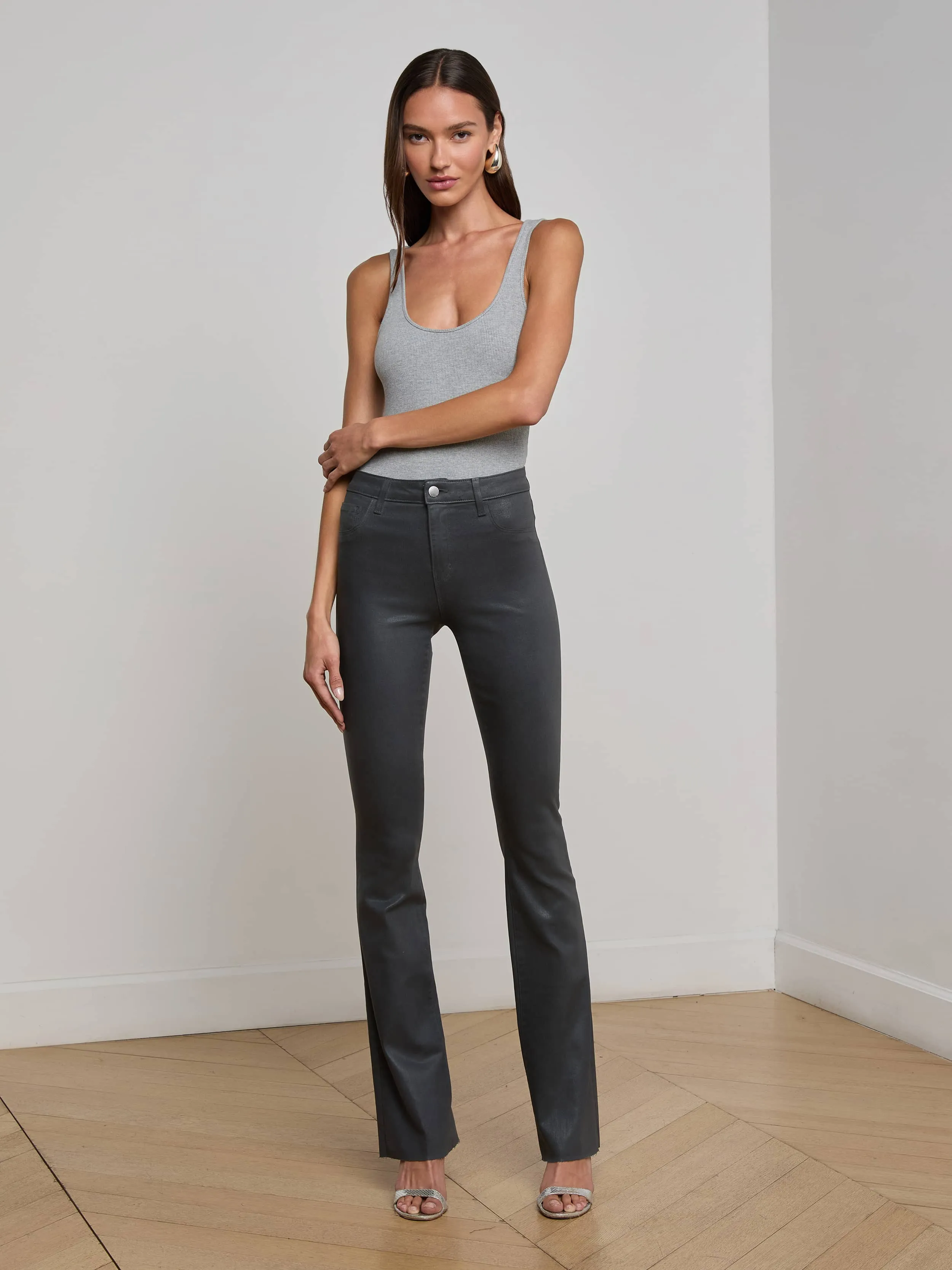 Ruth Coated Straight-Leg Jean sold by L'AGENCE