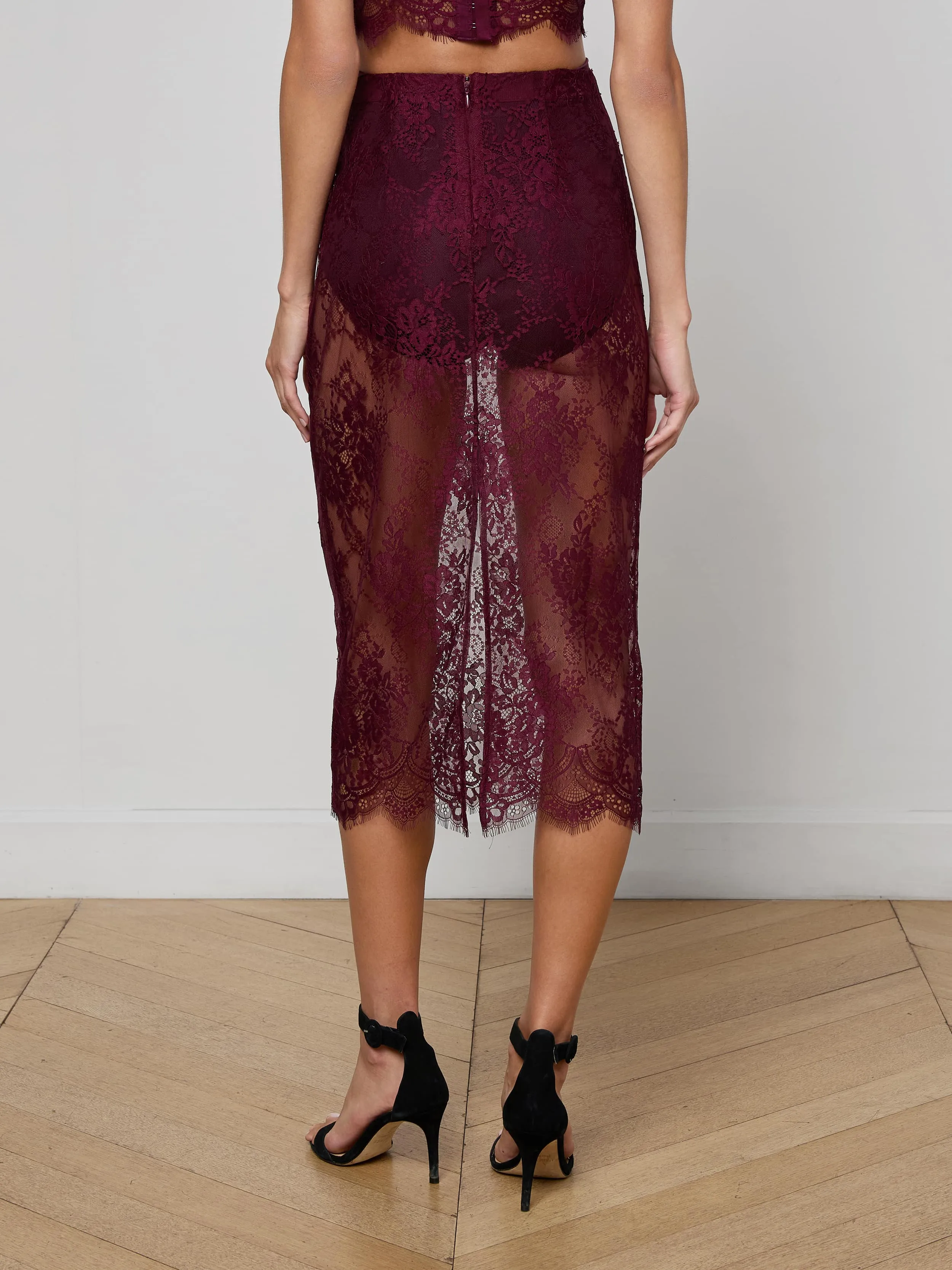 Makena Lace Pencil Skirt sold by L'AGENCE product image thumbnail 4