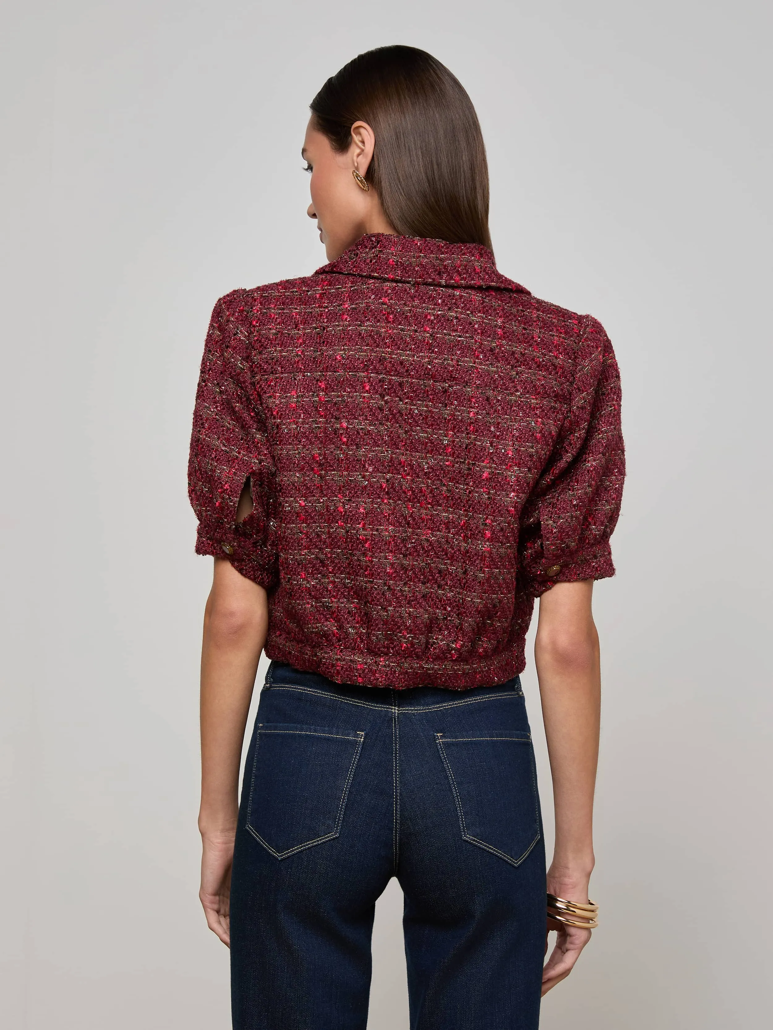 Cove Cropped Tweed Jacket sold by L'AGENCE product image thumbnail 4
