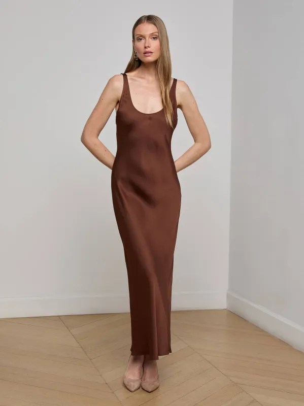 Akiya Satin Maxi Dress sold by L'AGENCE