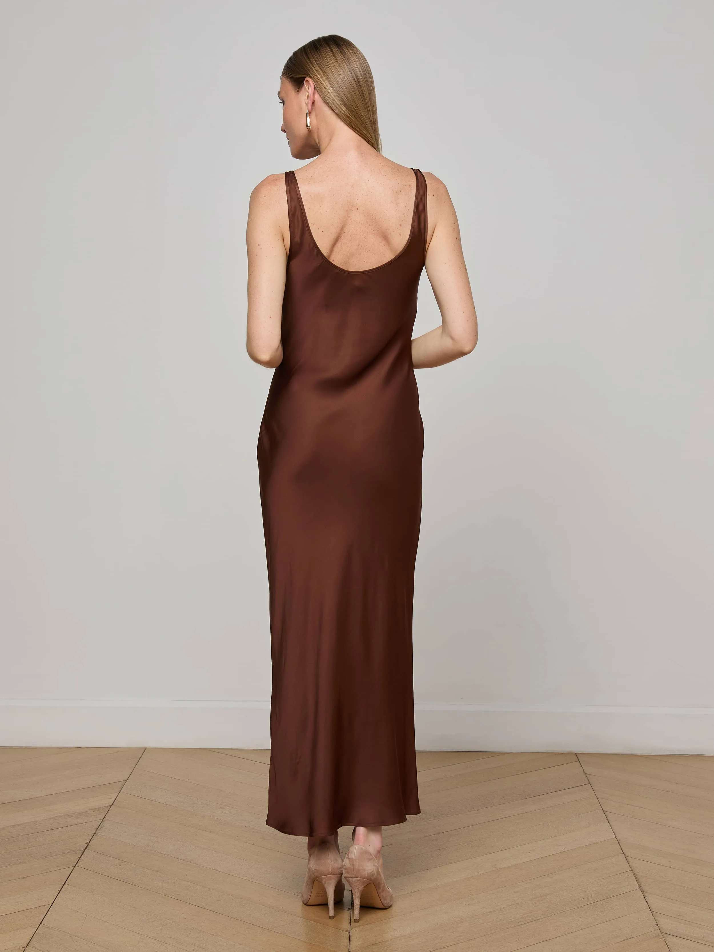 Akiya Satin Maxi Dress sold by L'AGENCE product image thumbnail 5
