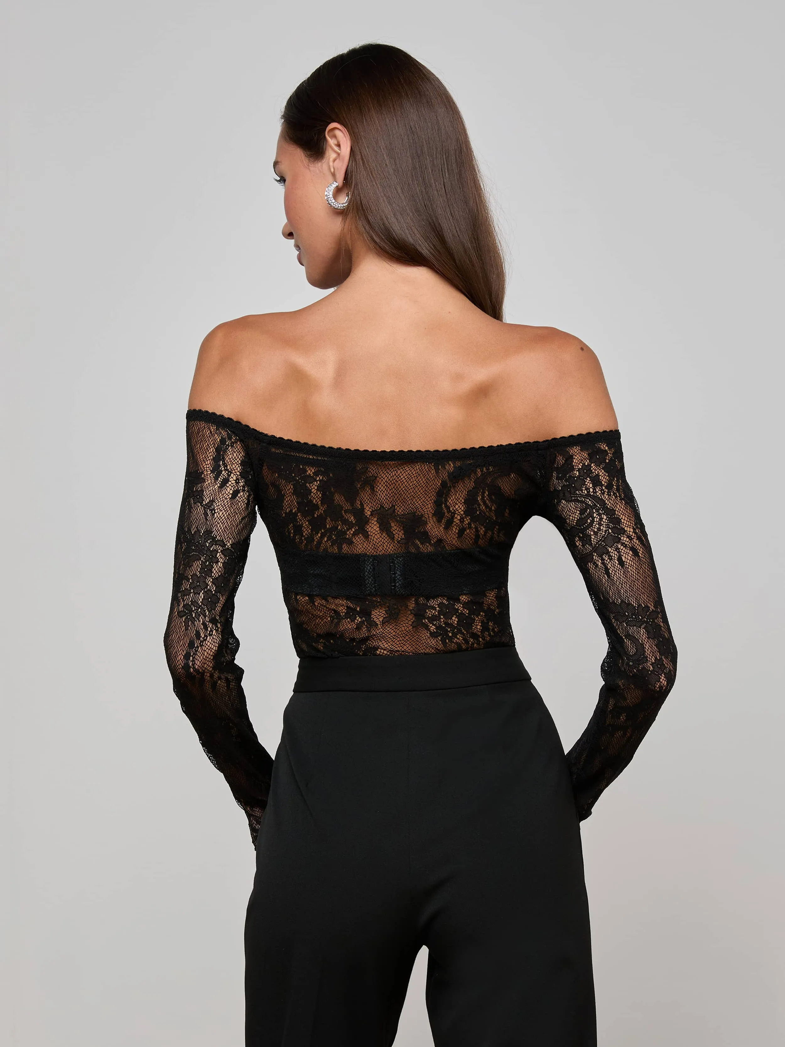 Peonie Lace Bodysuit sold by L'AGENCE product image thumbnail 4