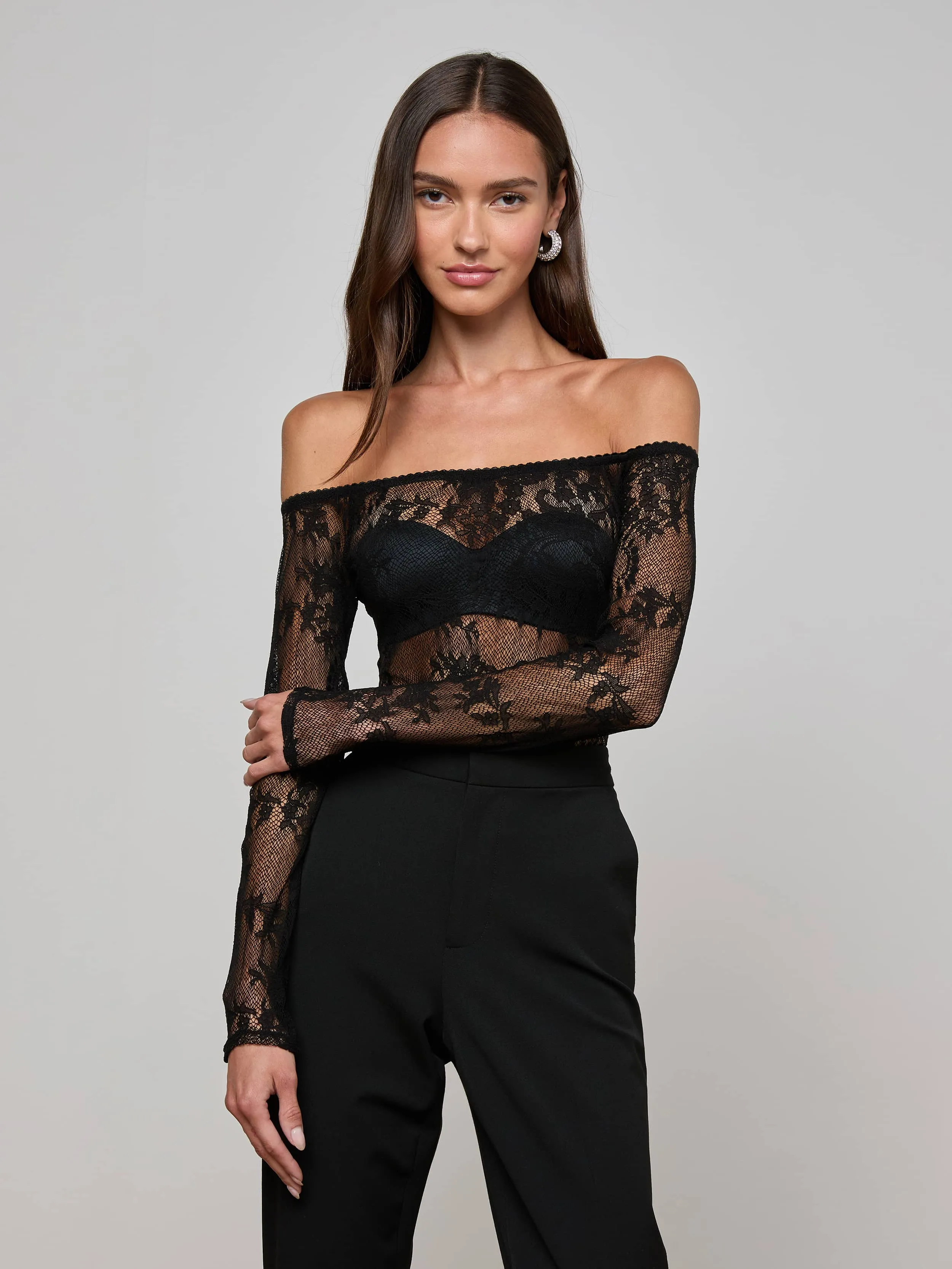 Peonie Lace Bodysuit sold by L'AGENCE