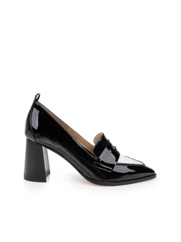 Mallory Leather Block-Heel Loafer sold by L'AGENCE