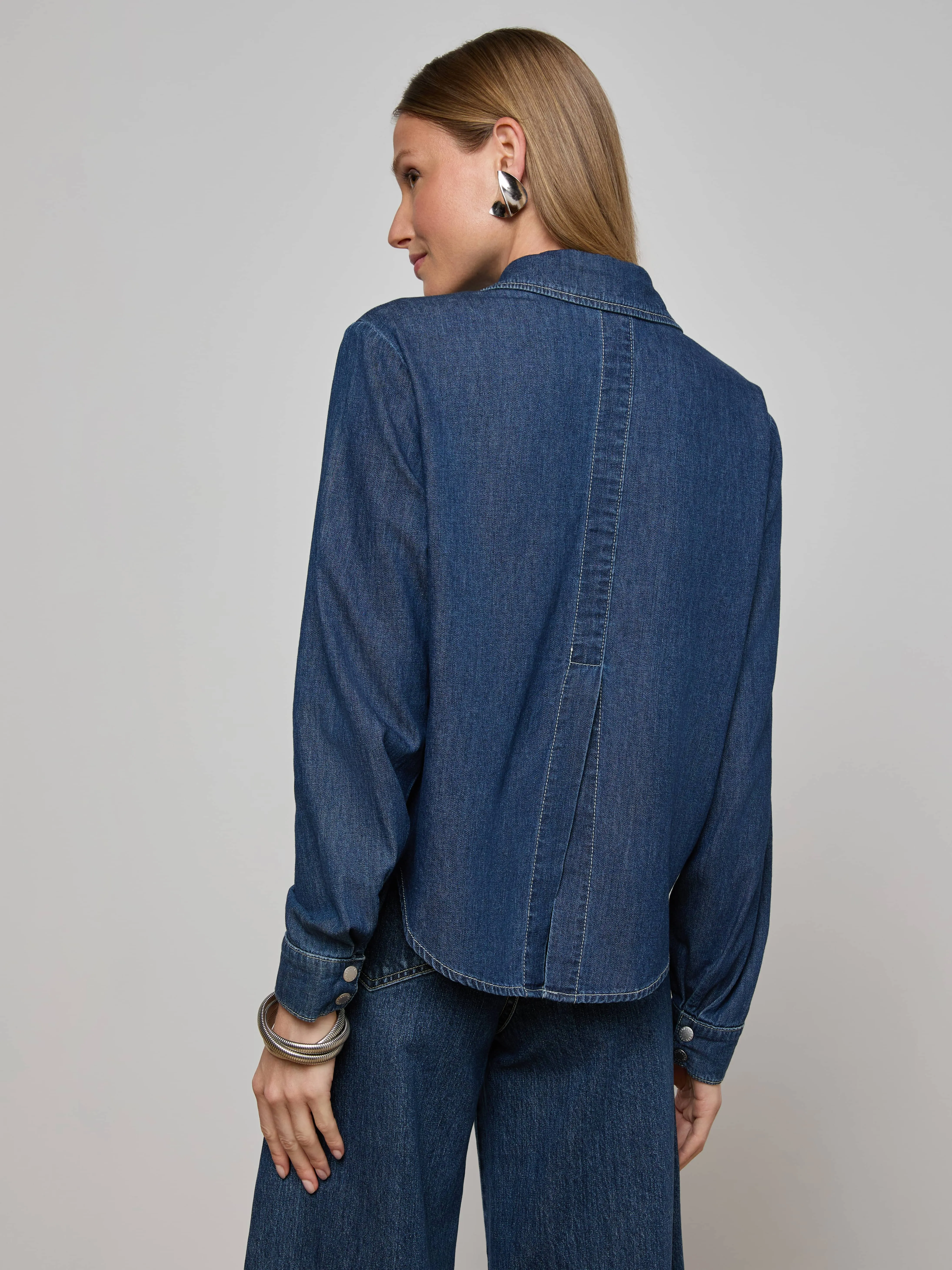 Annette Chambray Shirt sold by L'AGENCE product image thumbnail 4