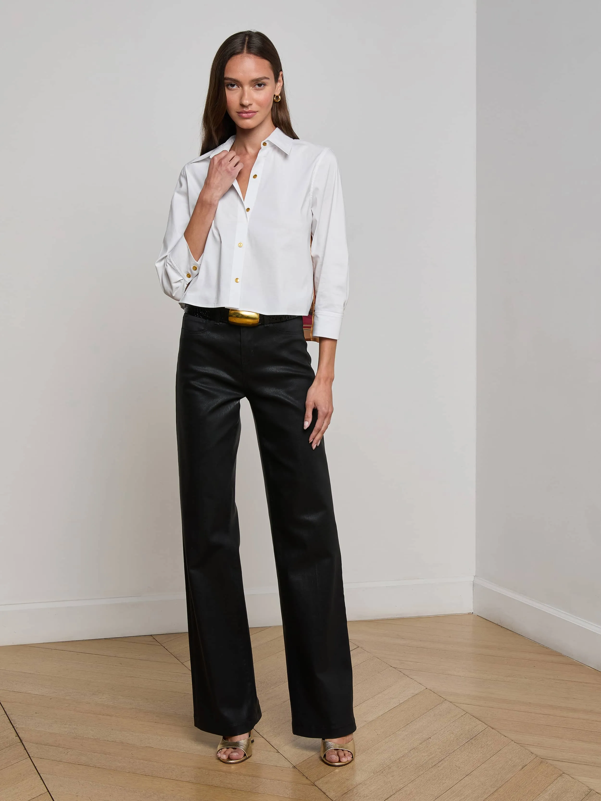 Fawn Vintage Travel Print Shirt sold by L'AGENCE product image thumbnail 3