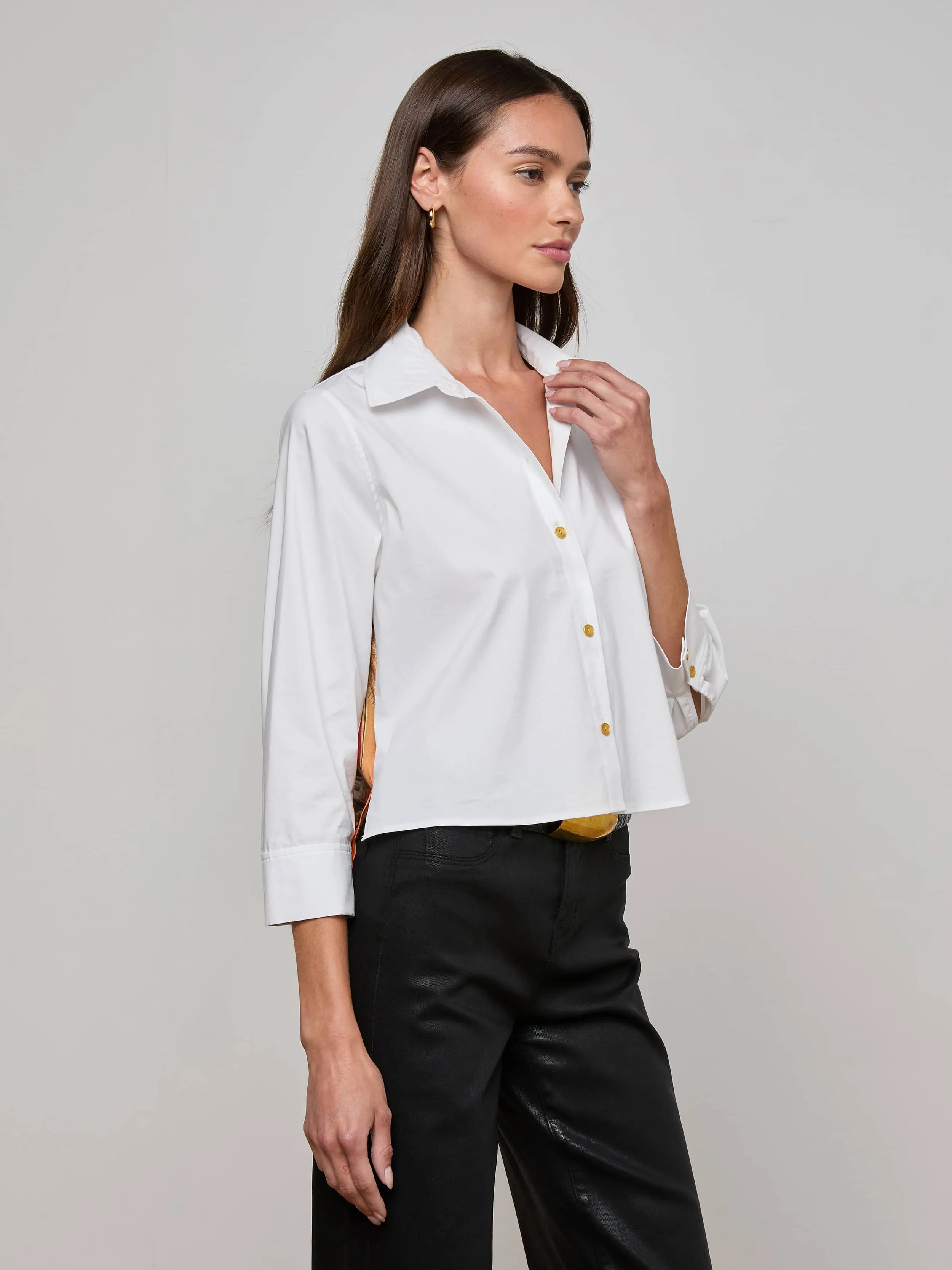 Fawn Vintage Travel Print Shirt sold by L'AGENCE product image thumbnail 2