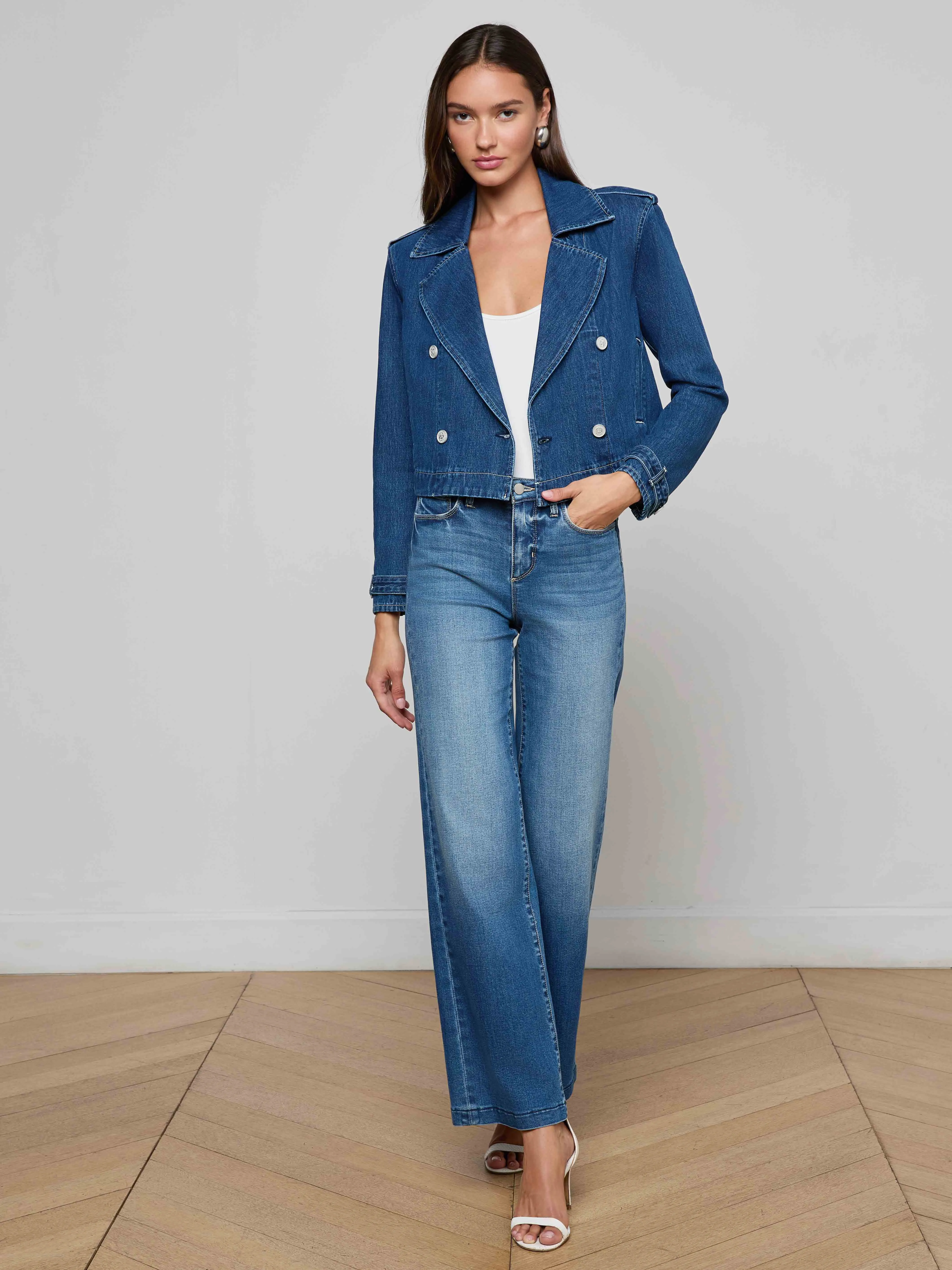 Maddox Jean Trench Coat sold by L'AGENCE product image thumbnail 4