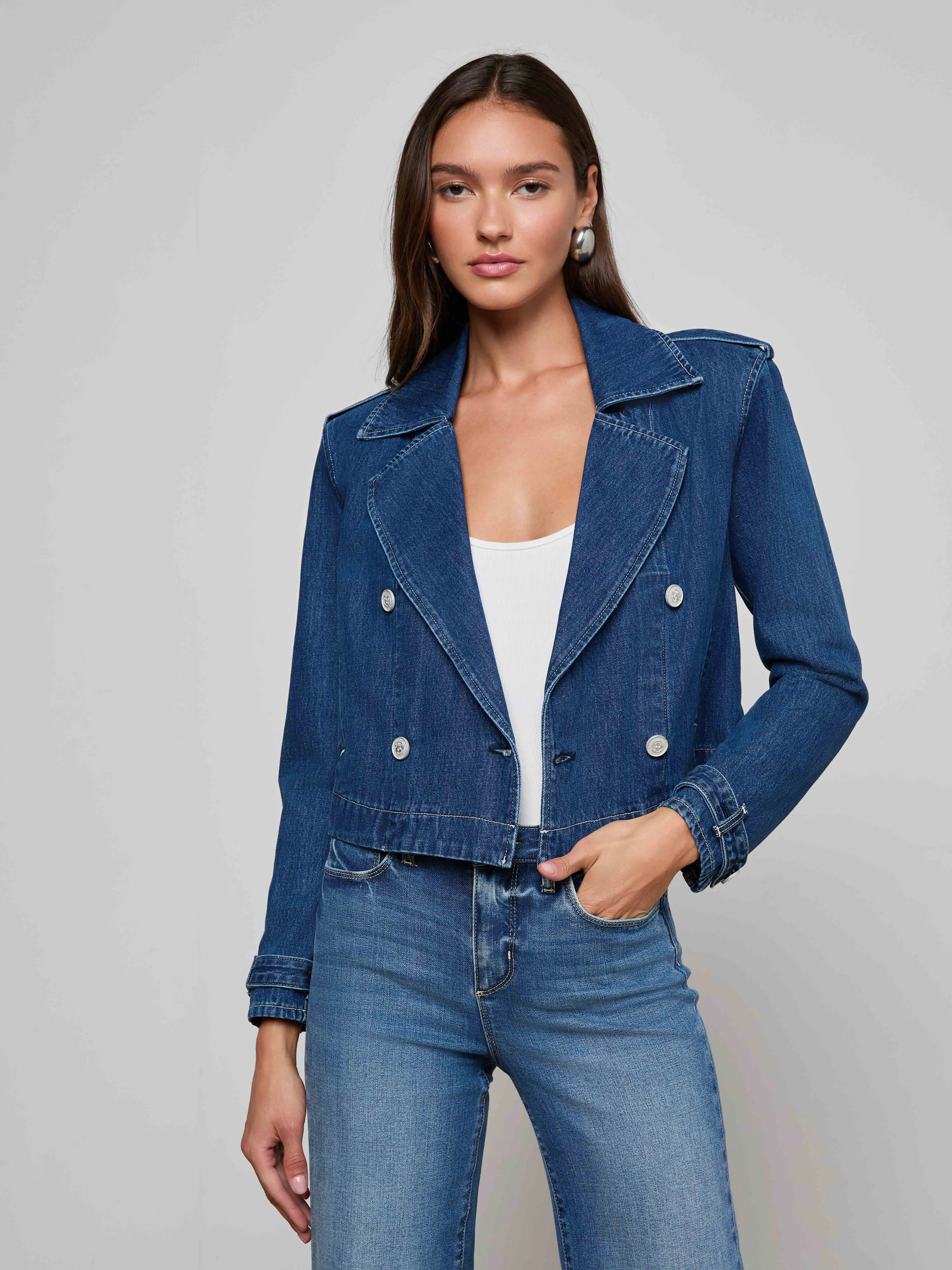 Maddox Jean Trench Coat sold by L'AGENCE