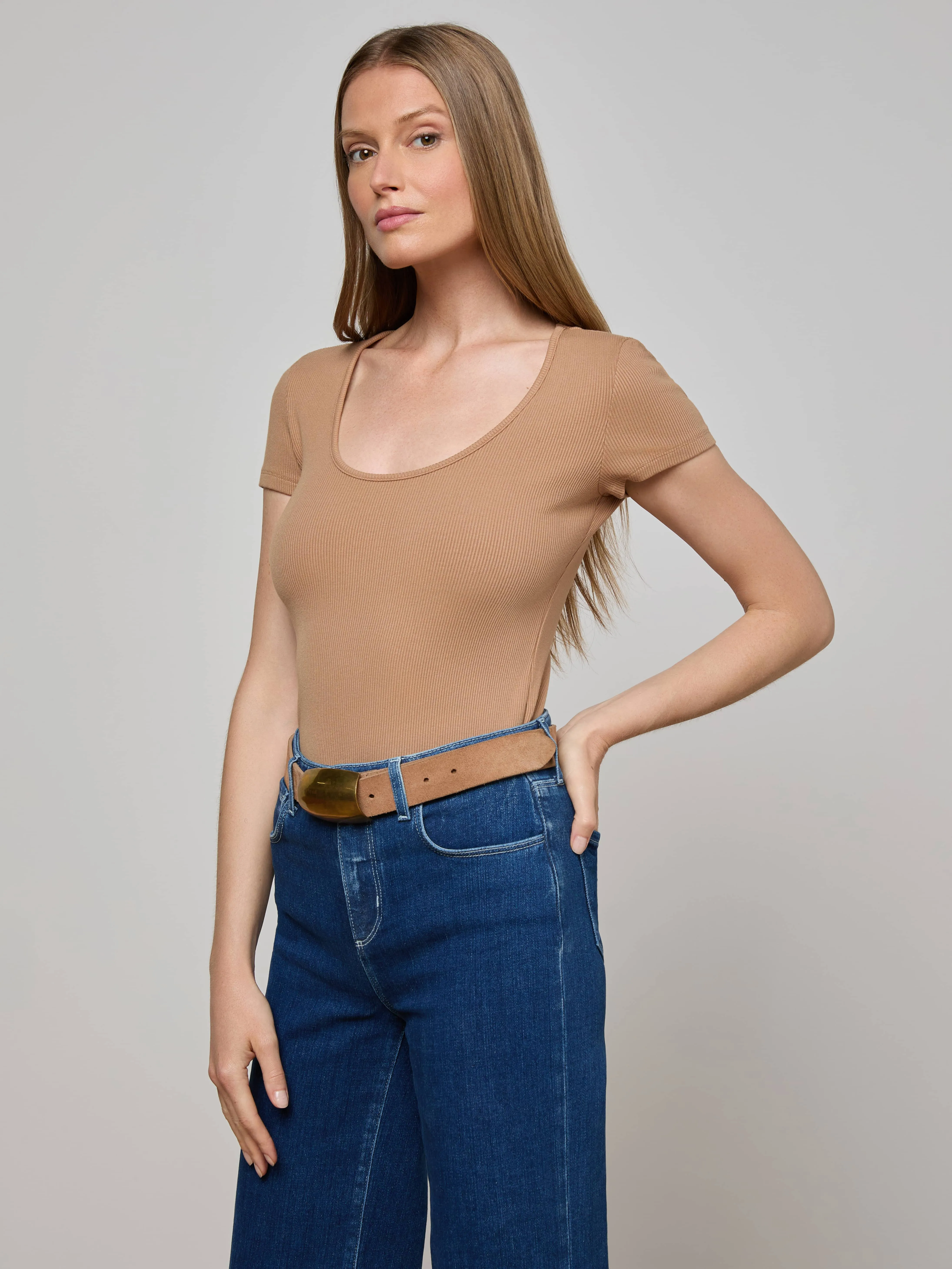 Brynlee Scoopneck Tee sold by L'AGENCE product image thumbnail 2