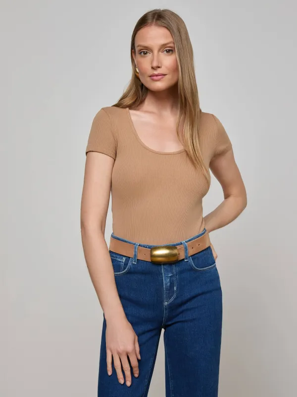 Brynlee Scoopneck Tee sold by L'AGENCE