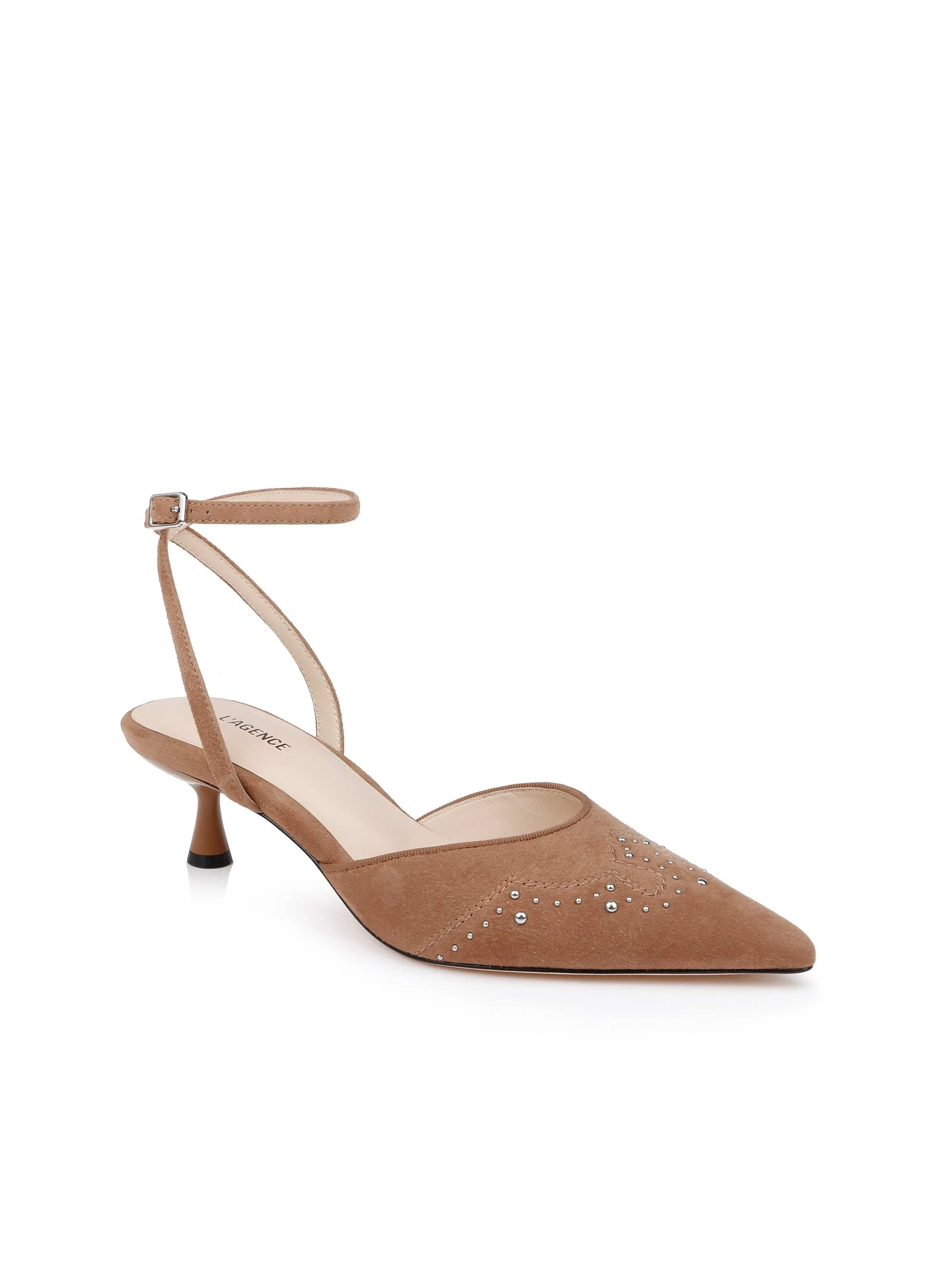 Liana Suede Kitten-Heel Mule sold by L'AGENCE product image thumbnail 2