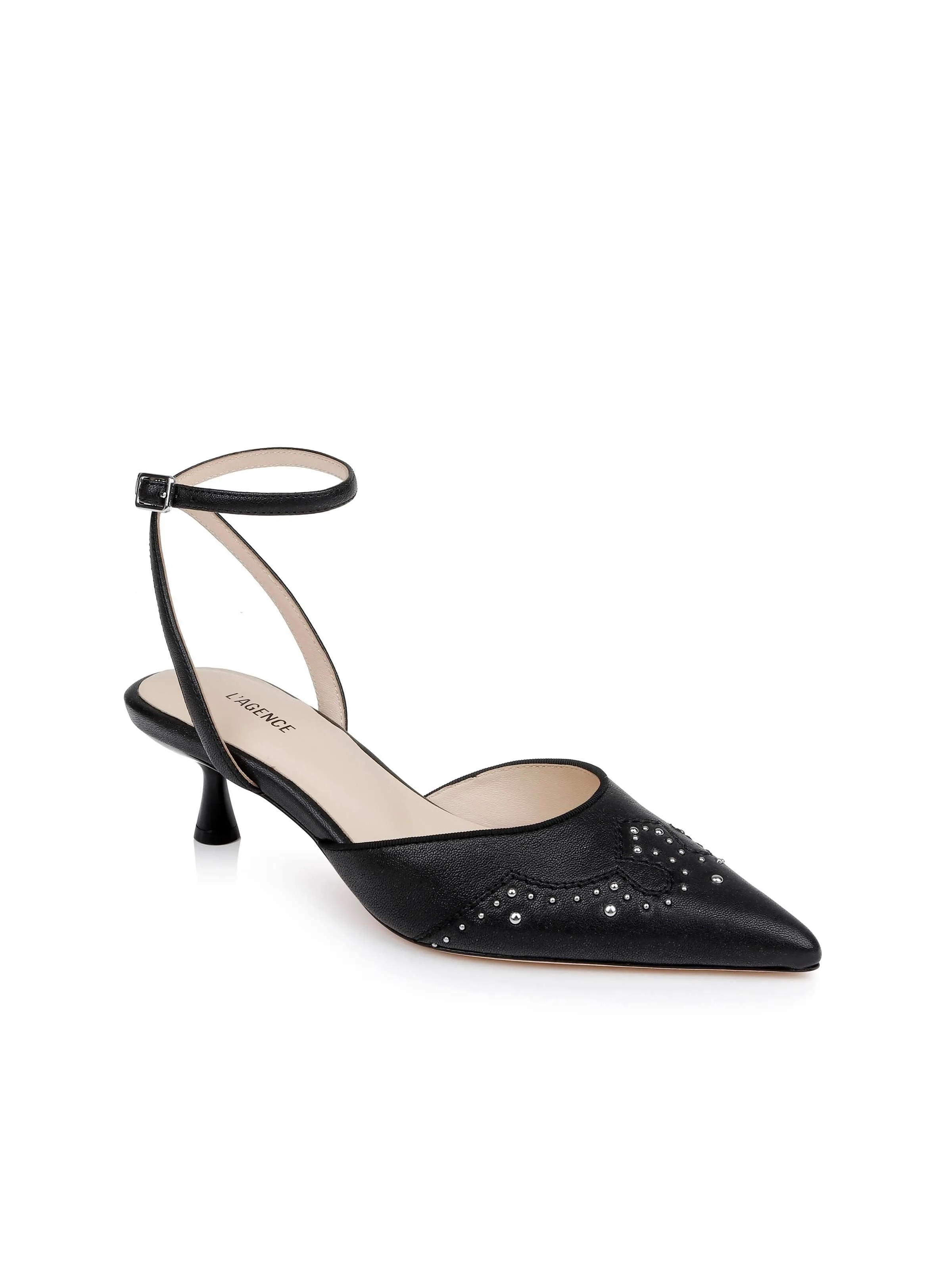 Liana Leather Kitten-Heel Mule sold by L'AGENCE product image thumbnail 2