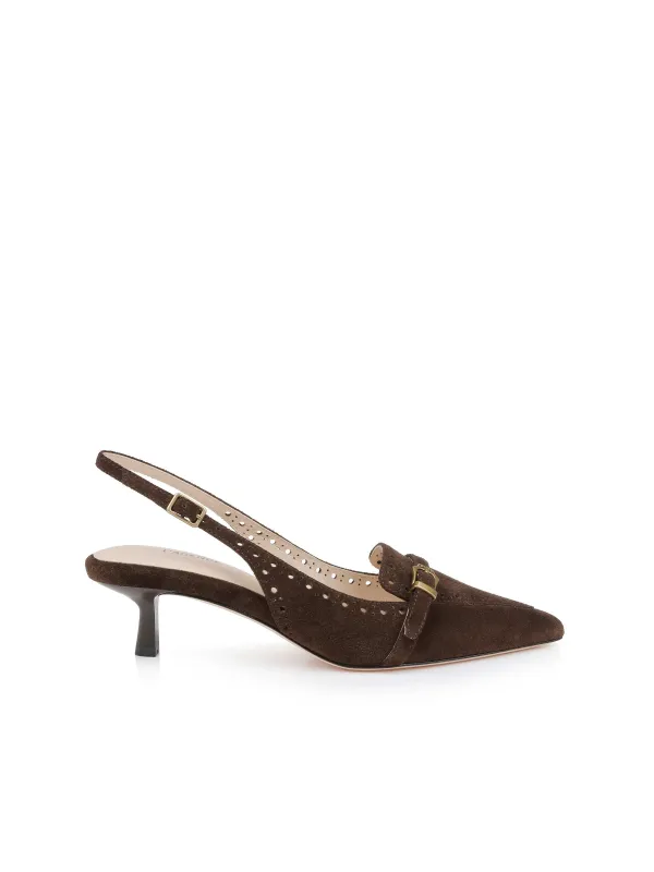 Lourdes Suede Slingback Pump sold by L'AGENCE