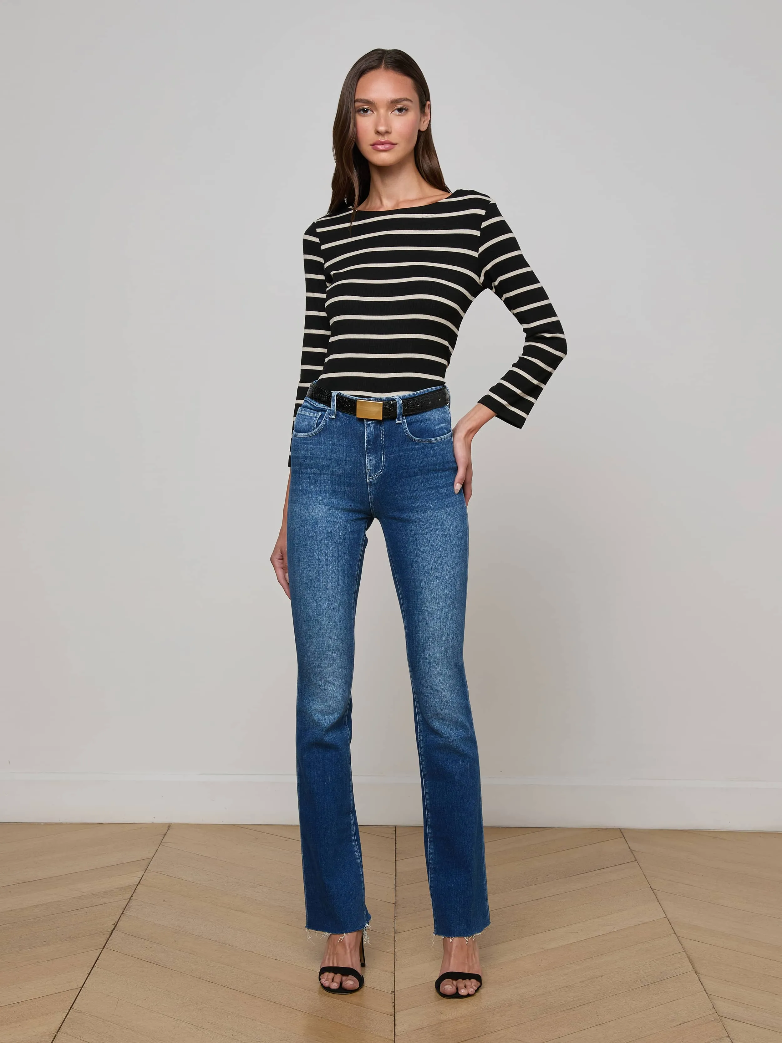 Lucille Striped Boatneck Top sold by L'AGENCE product image thumbnail 3