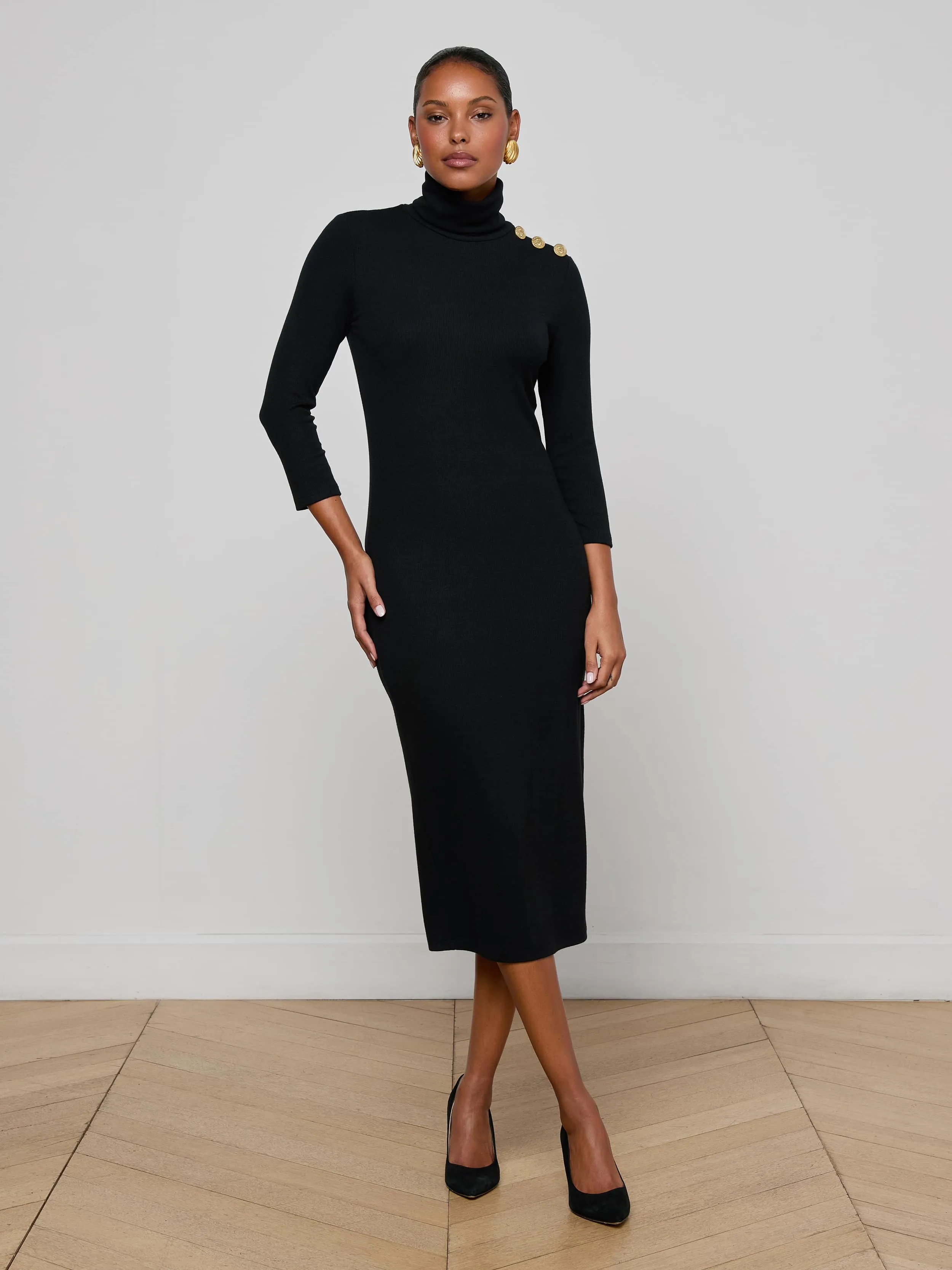 Voletta Turtleneck Knit Dress sold by L'AGENCE