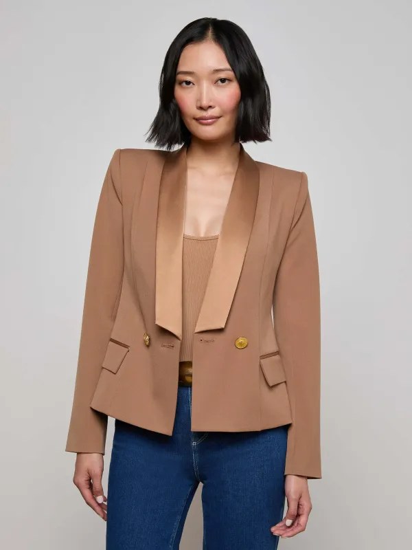 Imogen Satin Lapel Blazer sold by L'AGENCE