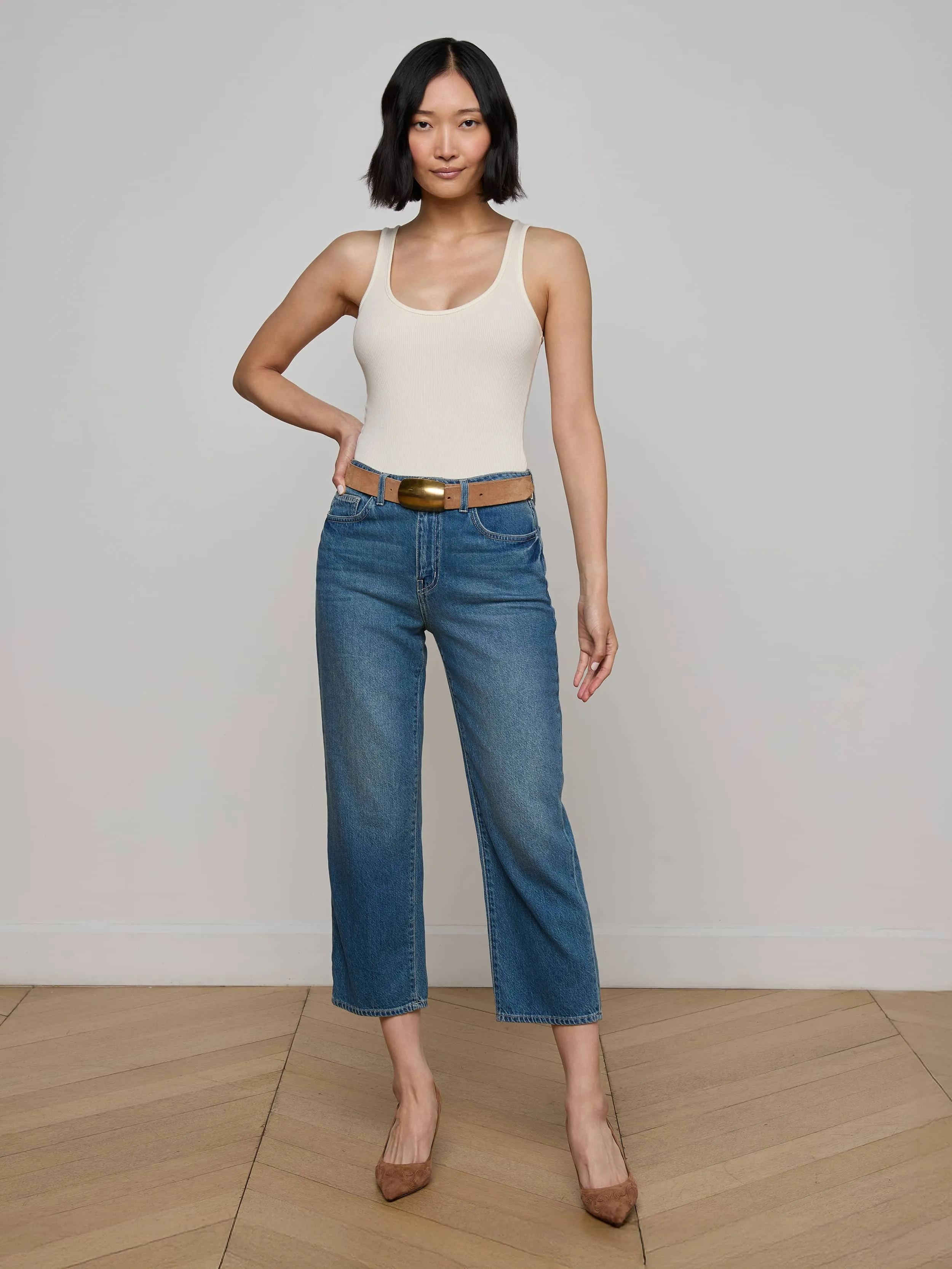 June Cropped Stovepipe Jean sold by L'AGENCE
