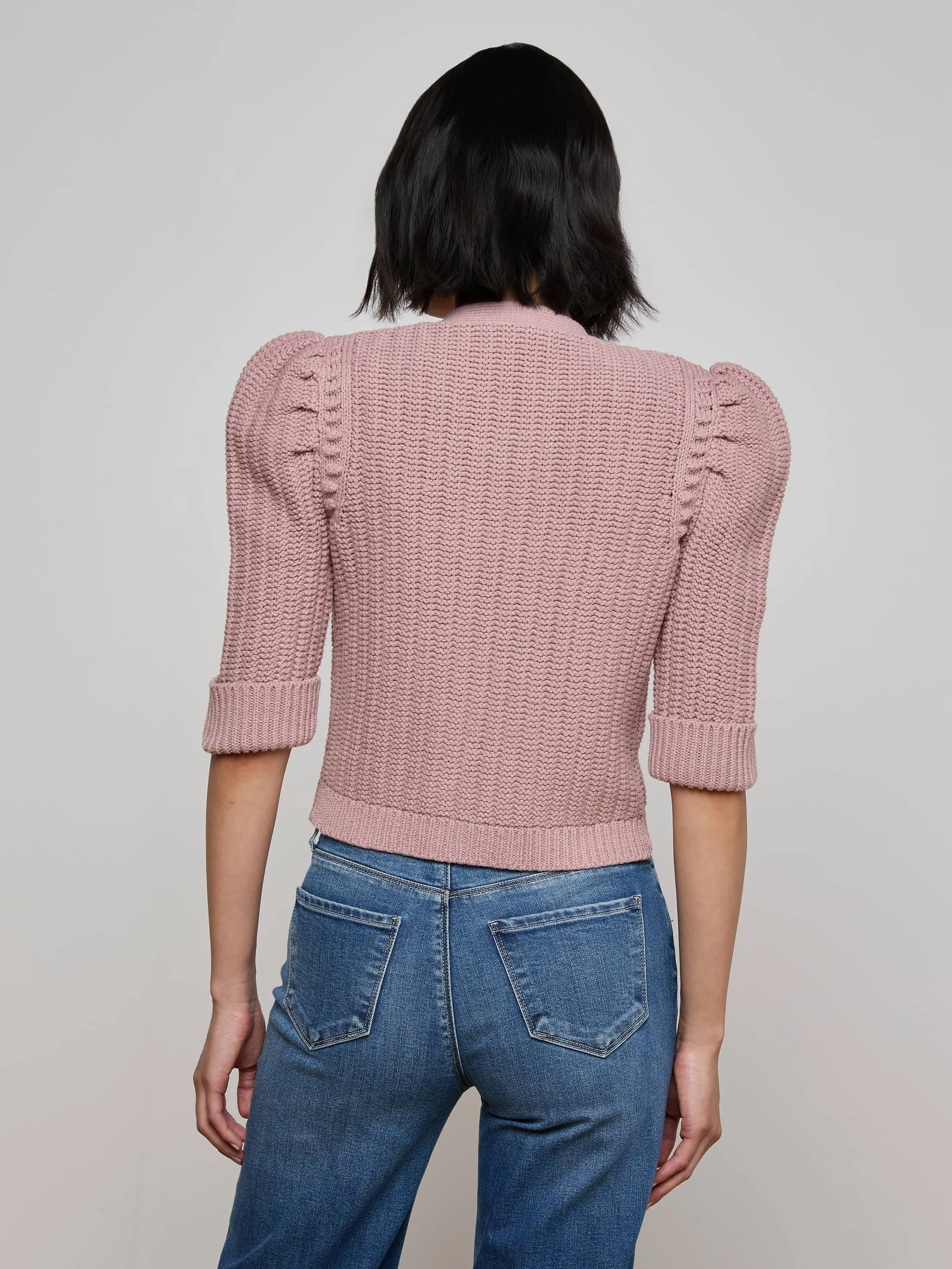 Delilah Cropped Cardigan sold by L'AGENCE product image thumbnail 4