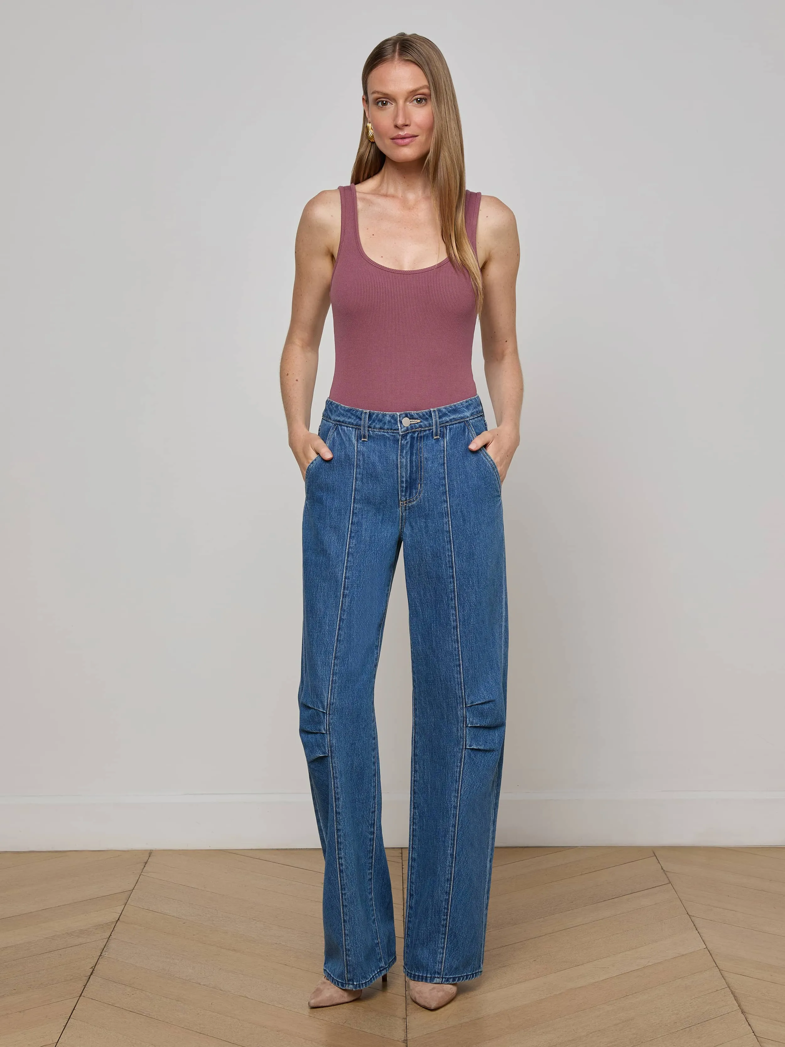 Nica Scoopneck Bodysuit sold by L'AGENCE product image thumbnail 3