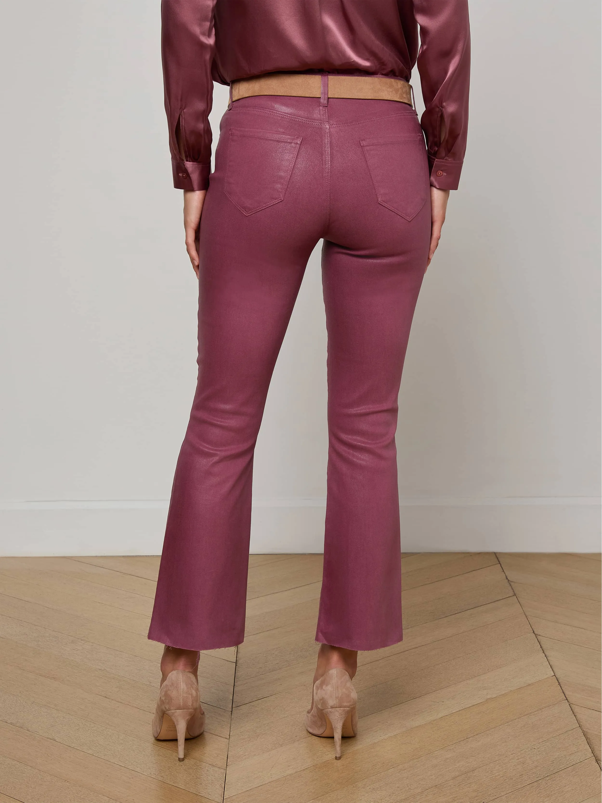 Kendra Coated Cropped Flare Jean sold by L'AGENCE product image thumbnail 4