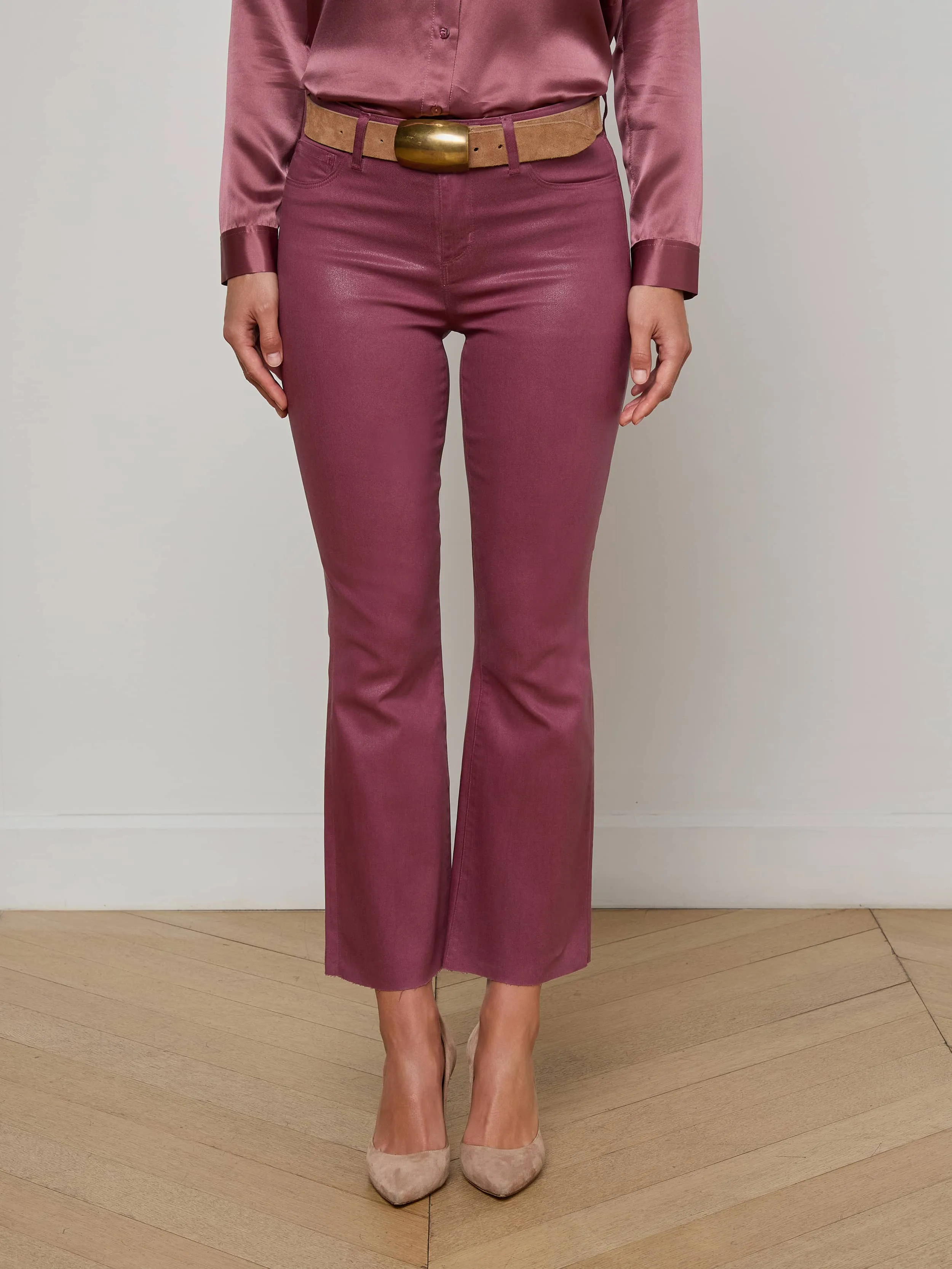 Kendra Coated Cropped Flare Jean sold by L'AGENCE product image thumbnail 2