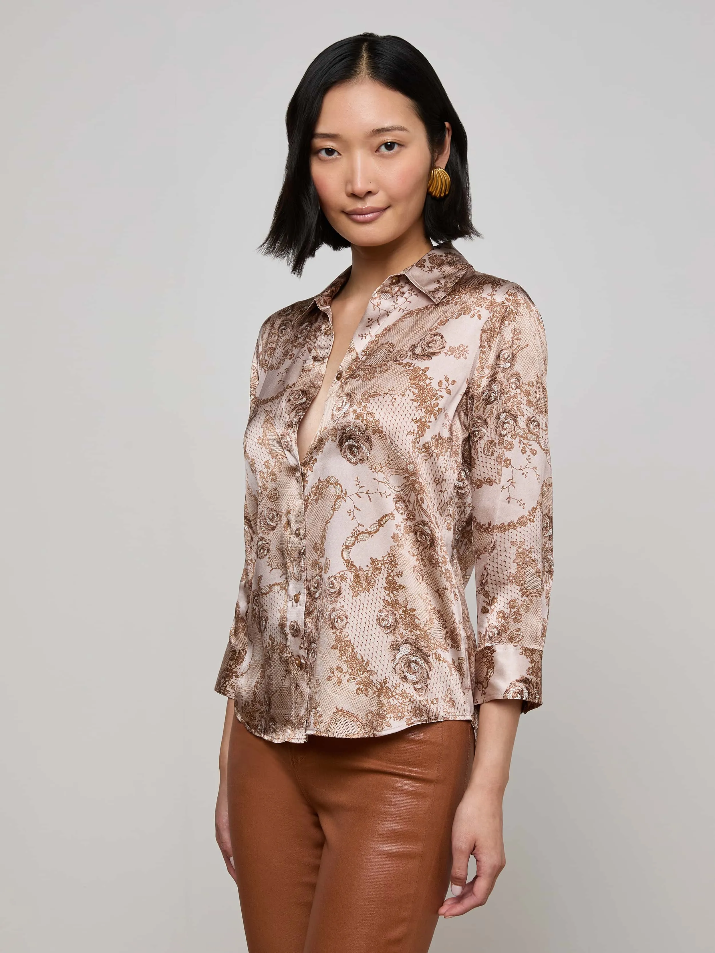 Dani Silk Blouse sold by L'AGENCE product image thumbnail 2