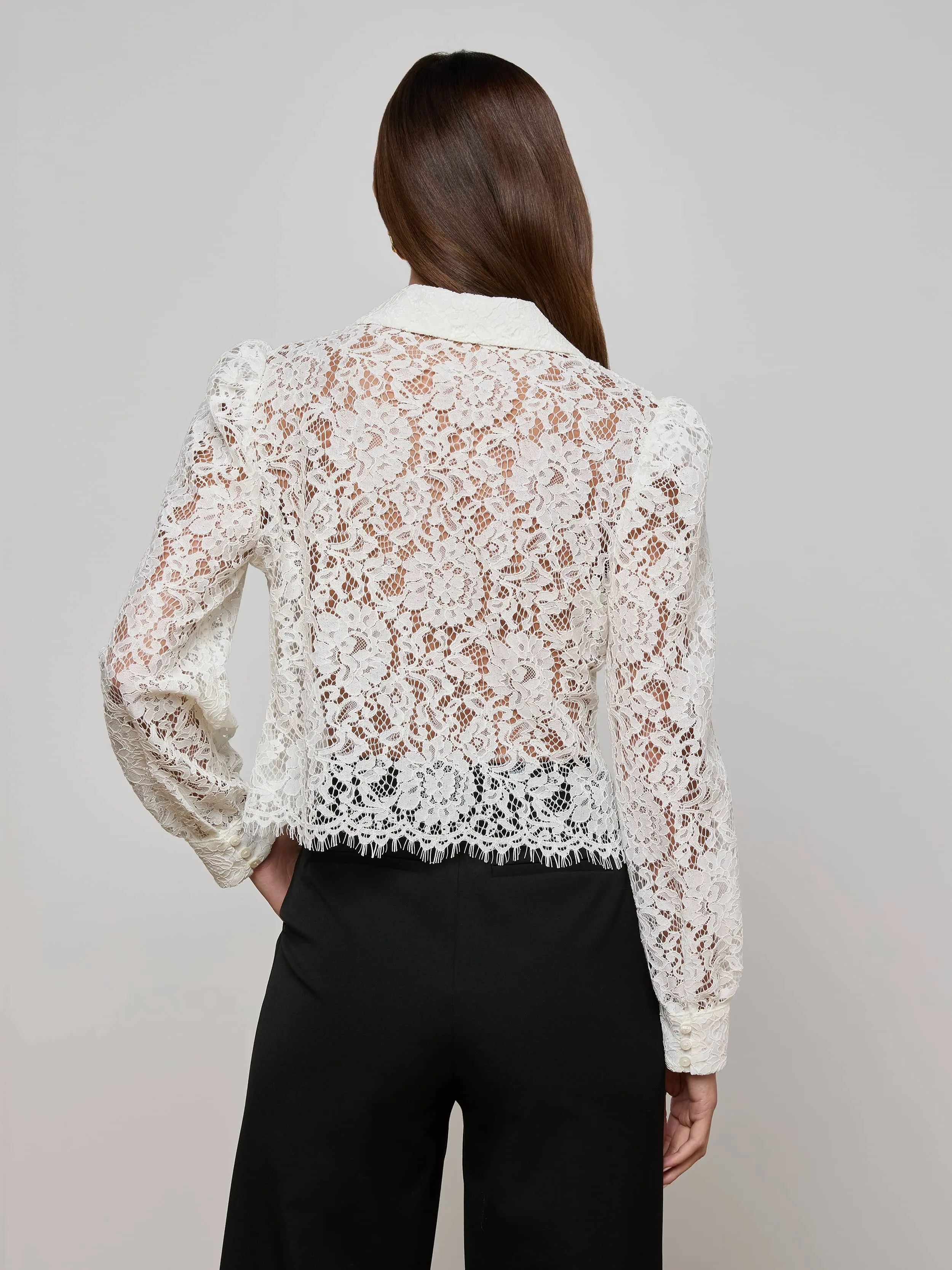 Anita Lace Blouse sold by L'AGENCE product image thumbnail 4
