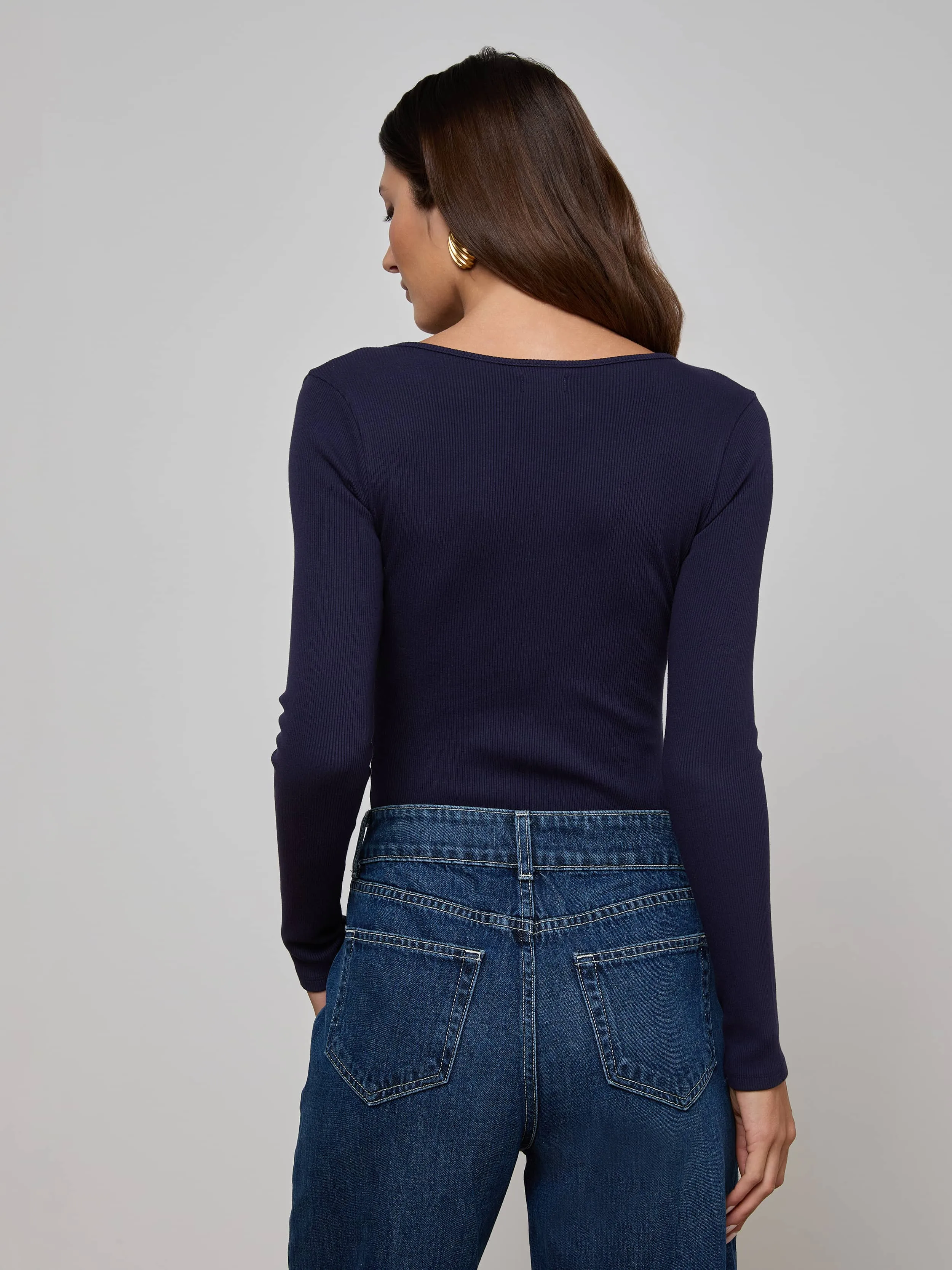 Elara Scoopneck Bodysuit sold by L'AGENCE product image thumbnail 4