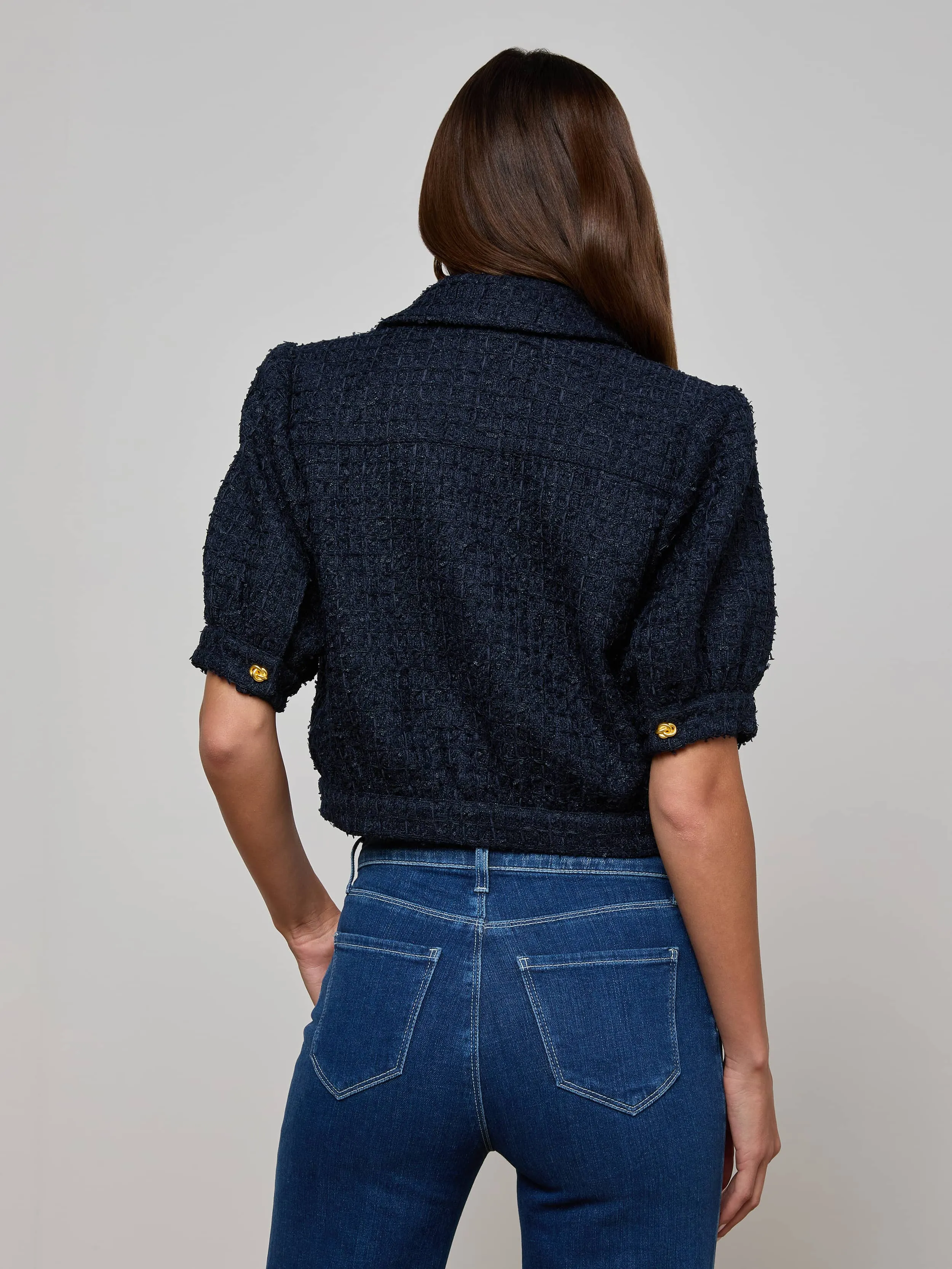 Cove Cropped Tweed Jacket sold by L'AGENCE product image thumbnail 4
