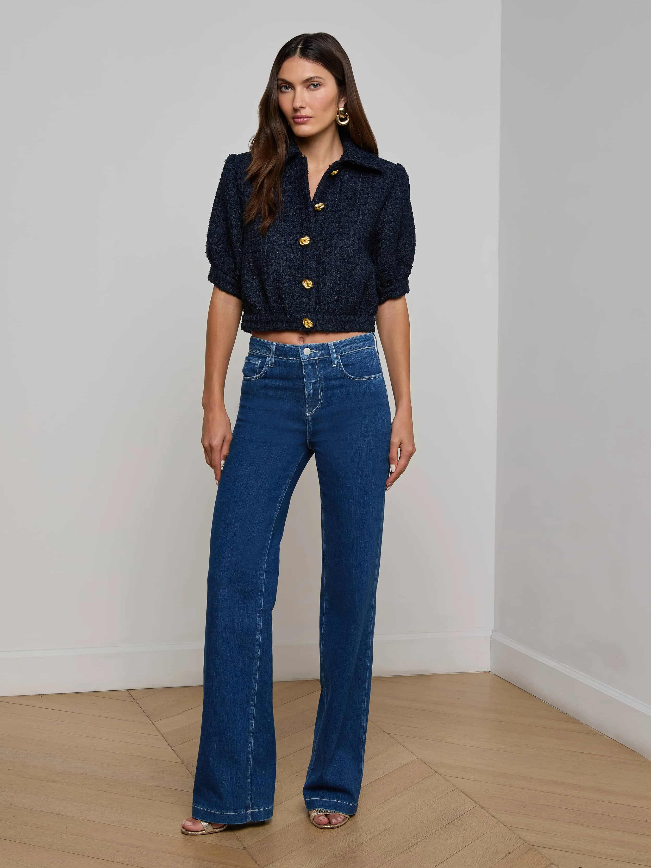 Cove Cropped Tweed Jacket sold by L'AGENCE product image thumbnail 3