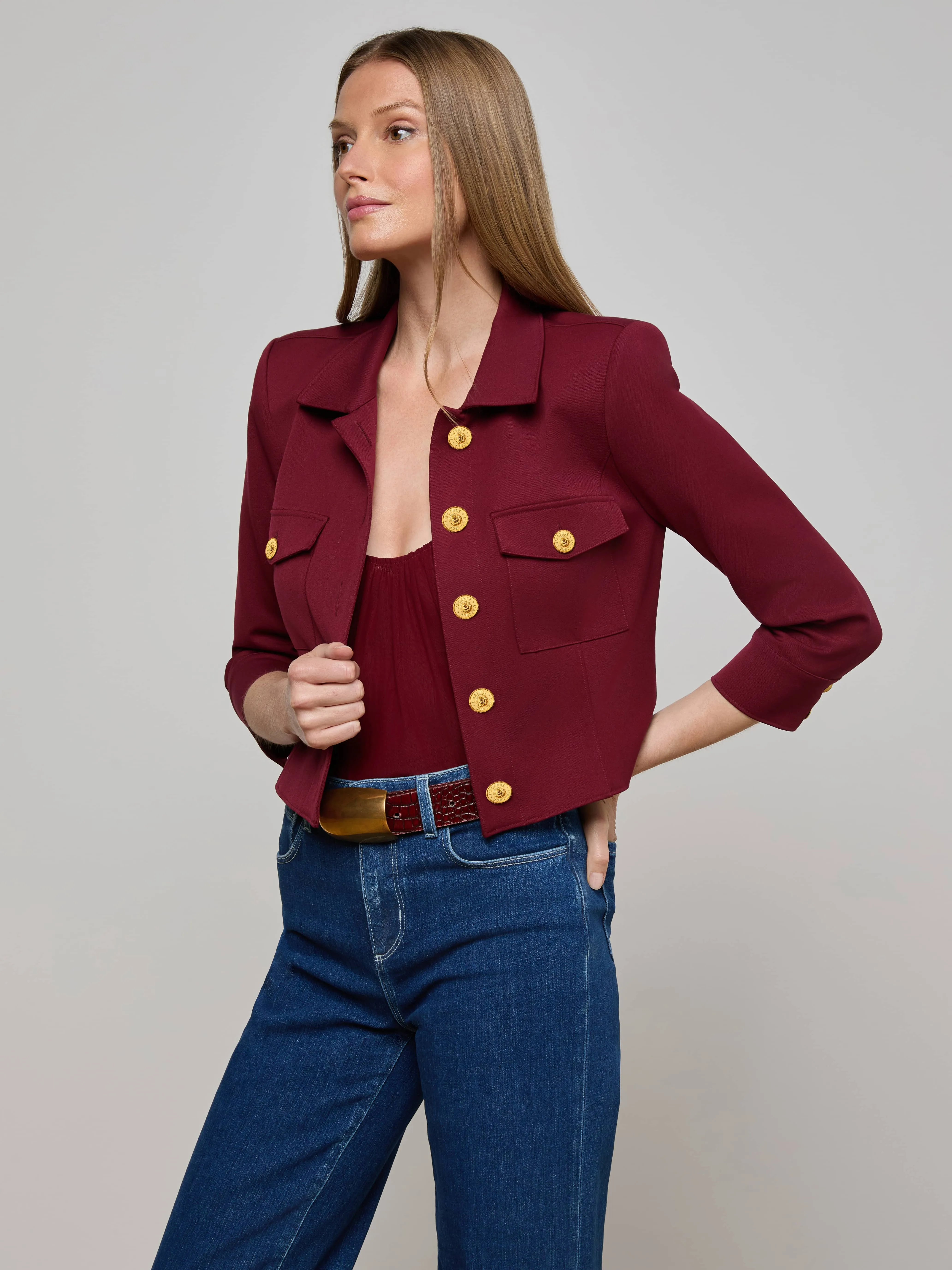 Kumi Cropped Jacket sold by L'AGENCE product image thumbnail 2