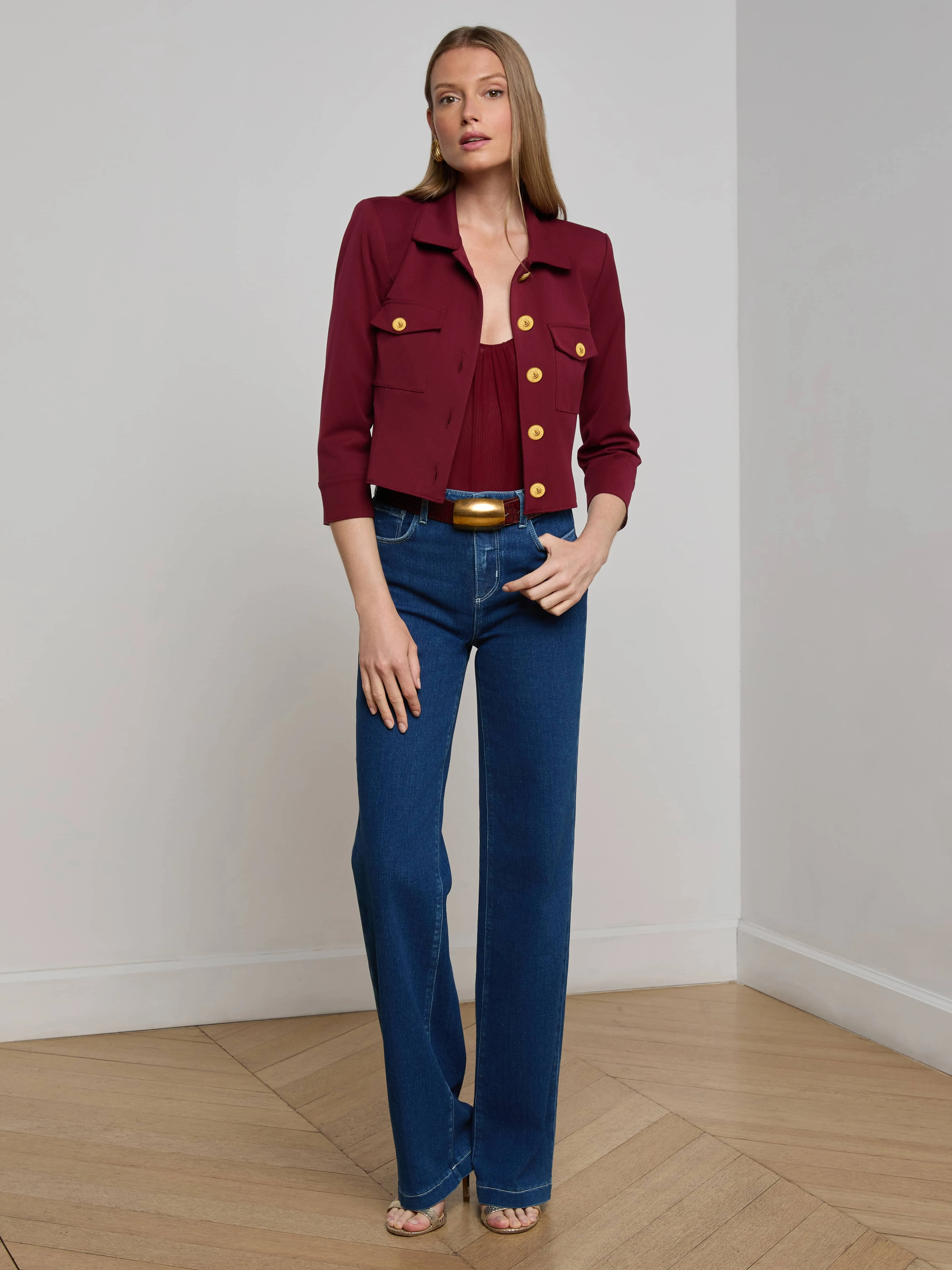 Kumi Cropped Jacket sold by L'AGENCE product image thumbnail 3