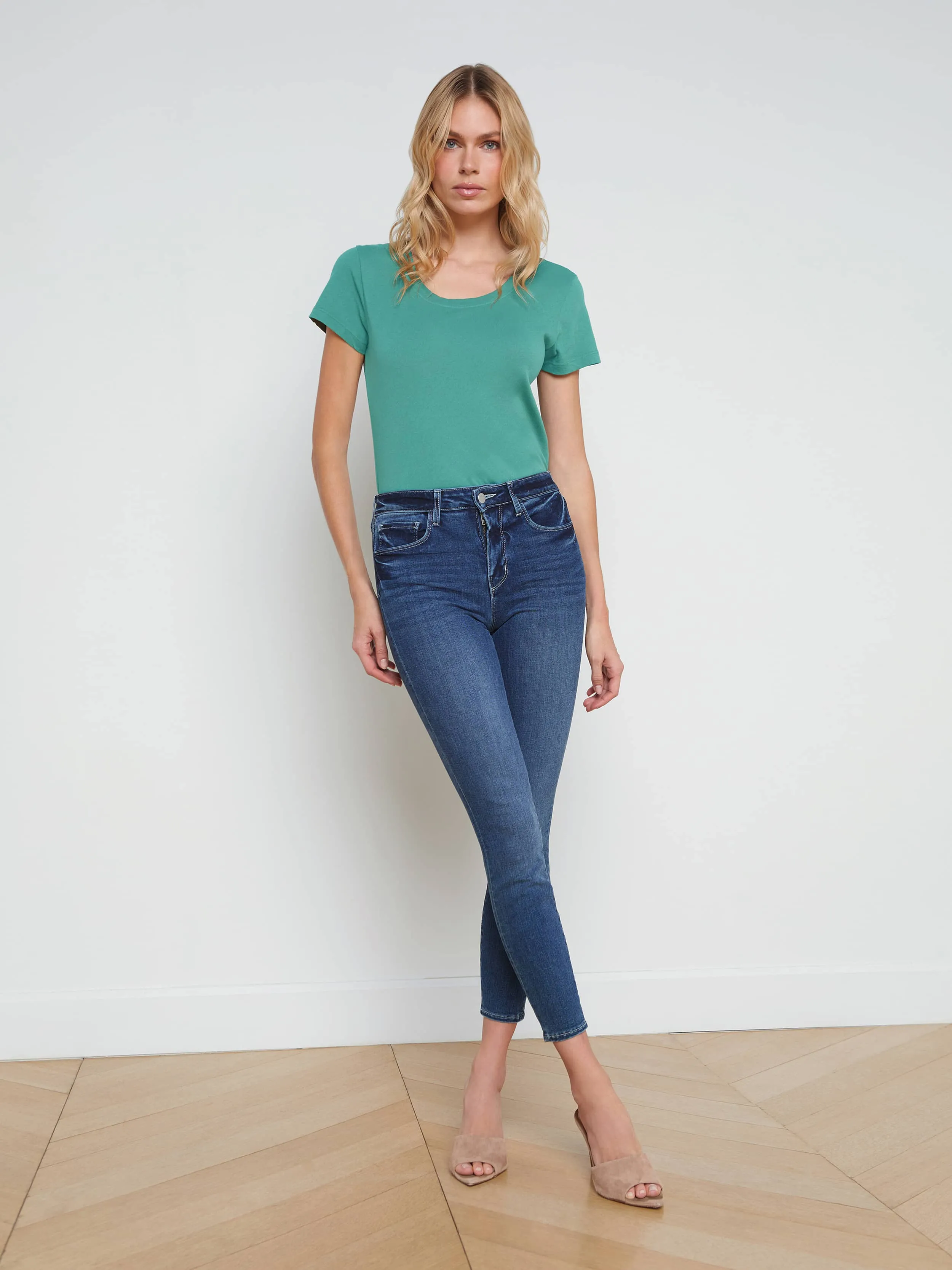 Cory Cotton Scoopneck Tee sold by L'AGENCE product image thumbnail 2