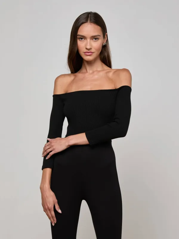 Evelyn Off-The-Shoulder Bodysuit sold by L'AGENCE