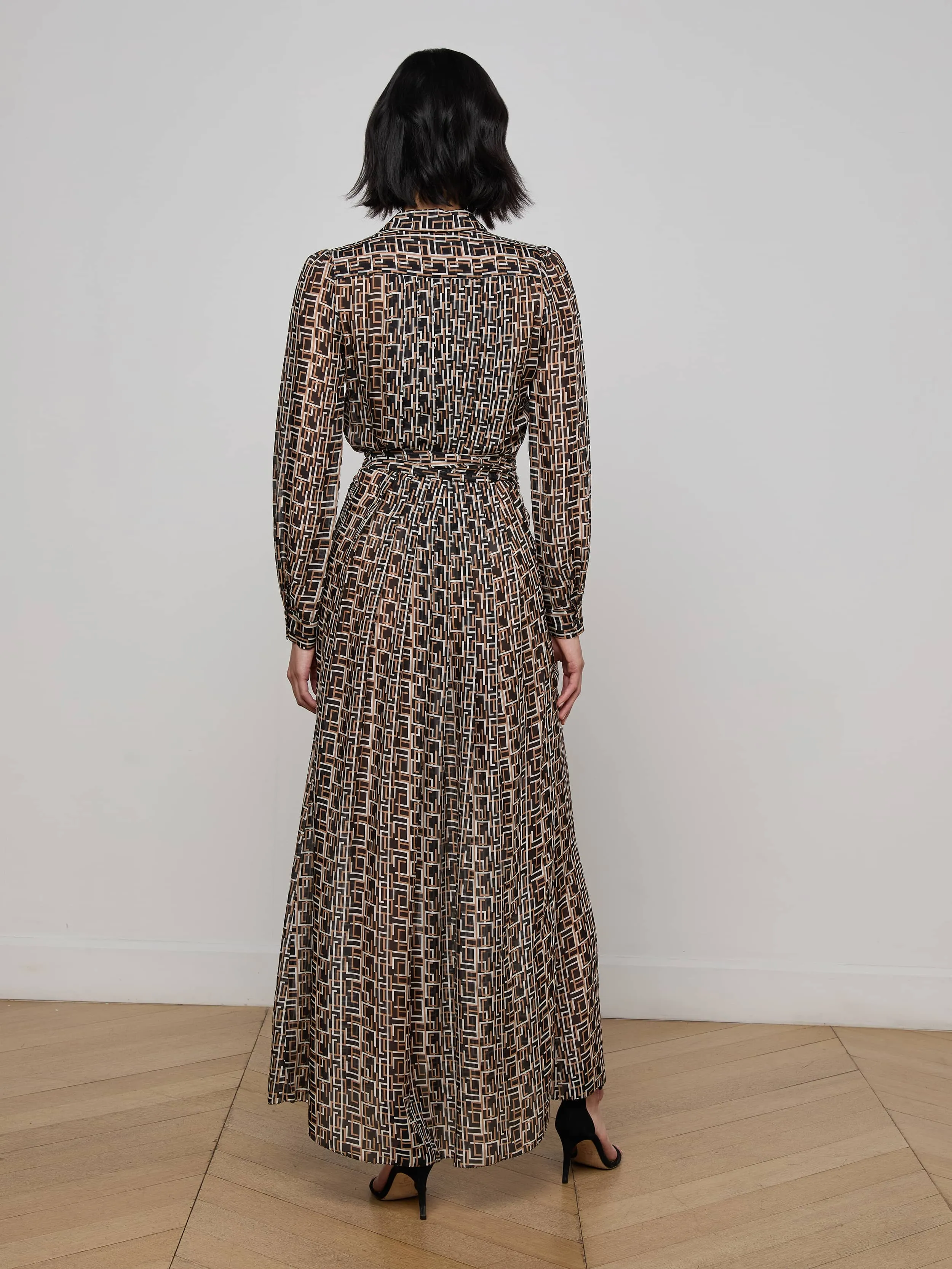 Klaudia Silk Shirt Dress sold by L'AGENCE product image thumbnail 3