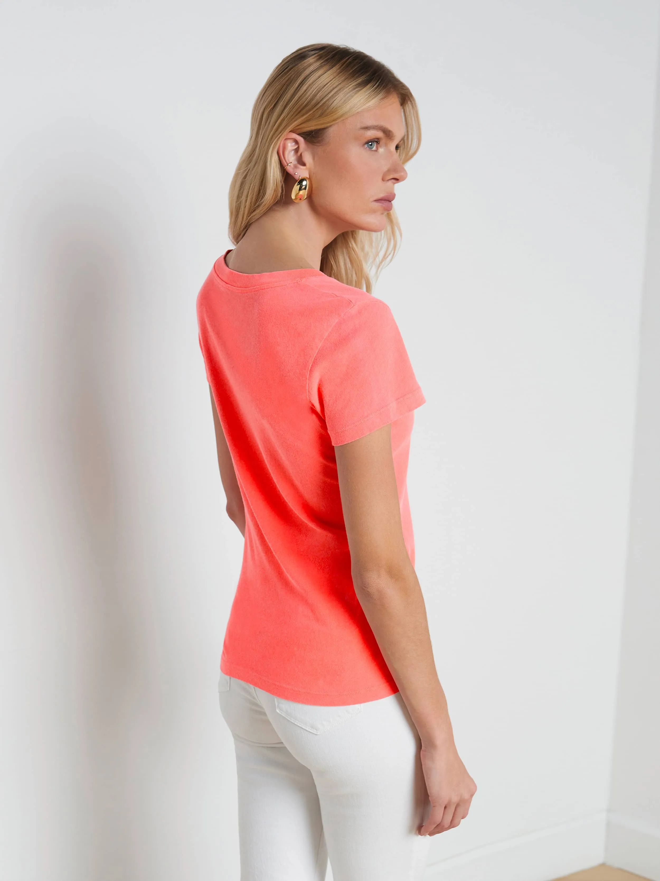 Becca Cotton V-Neck Tee sold by L'AGENCE product image thumbnail 4