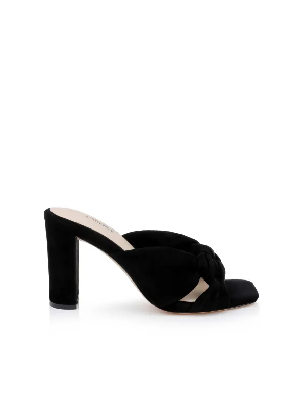 Leonie Suede Block-Heel Sandal sold by L'AGENCE