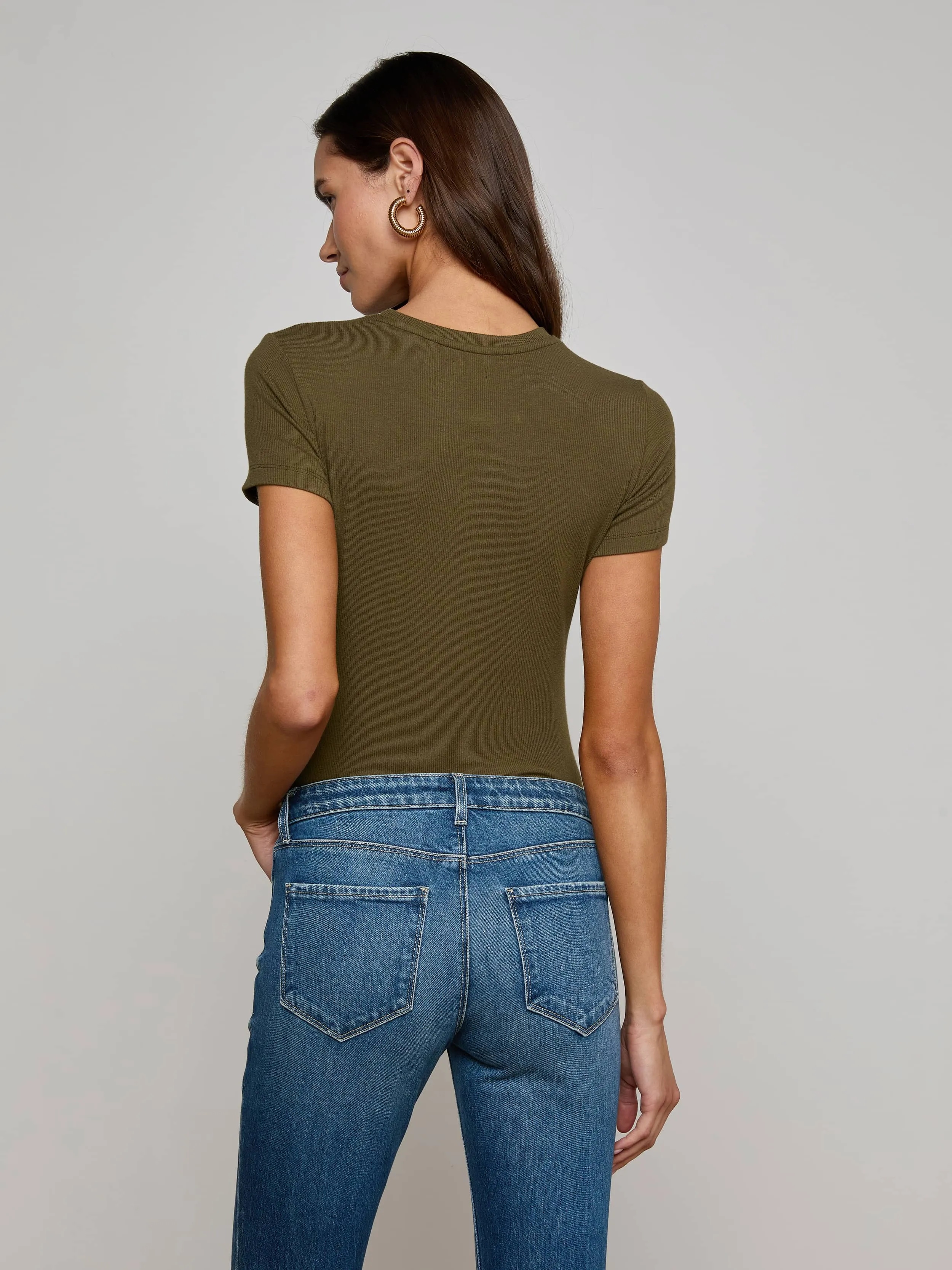 Ressi Micro-Rib Tee sold by L'AGENCE product image thumbnail 4